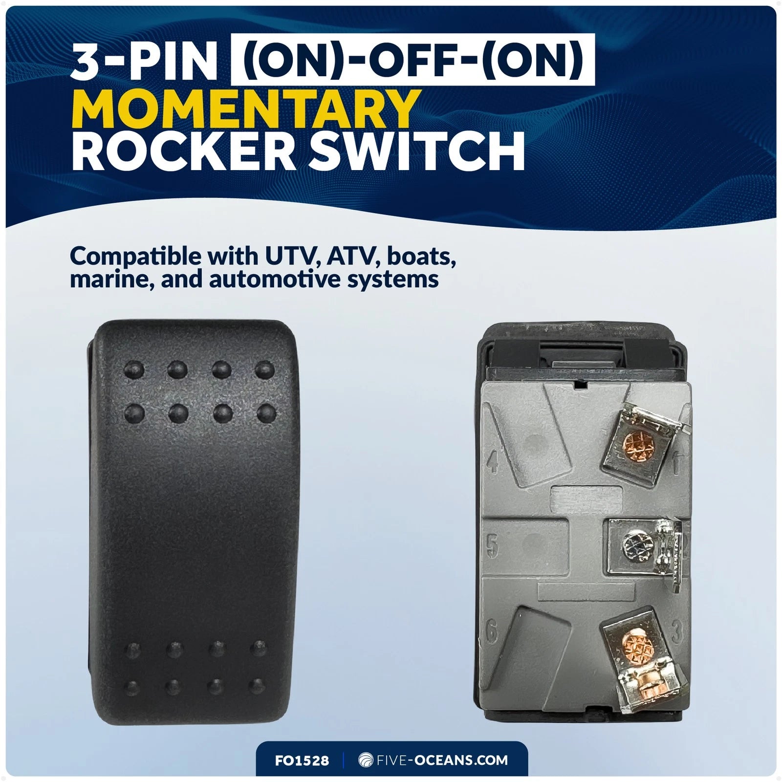 3-Pin Momentary Rocker Switch for Five Oceans (FO1528)