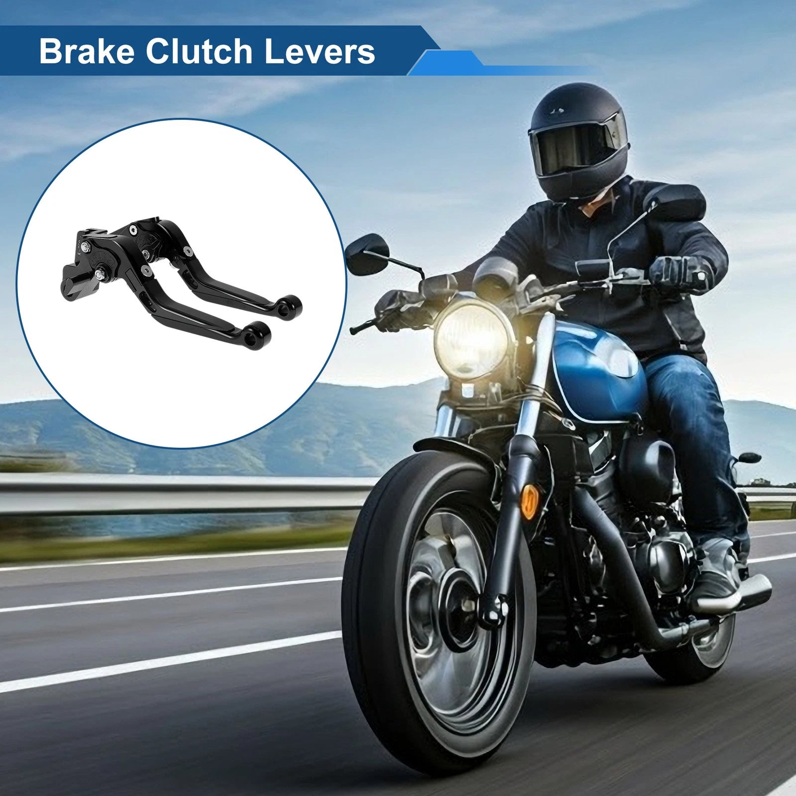 Adjustable Brake Clutch Lever for Kawasaki ER-5 (2004–2005) Solid Black