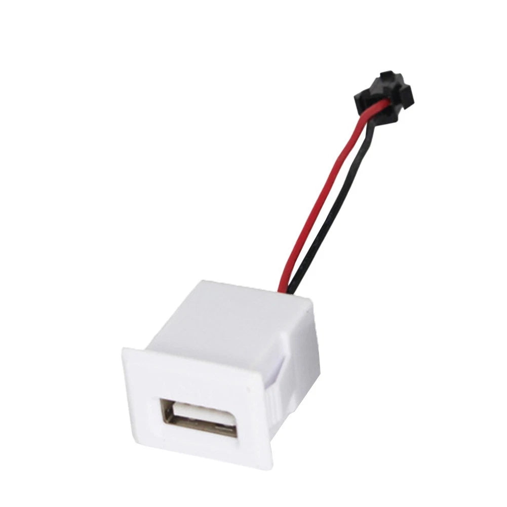 Compact USB Female Power Connector with 10cm Cable Length