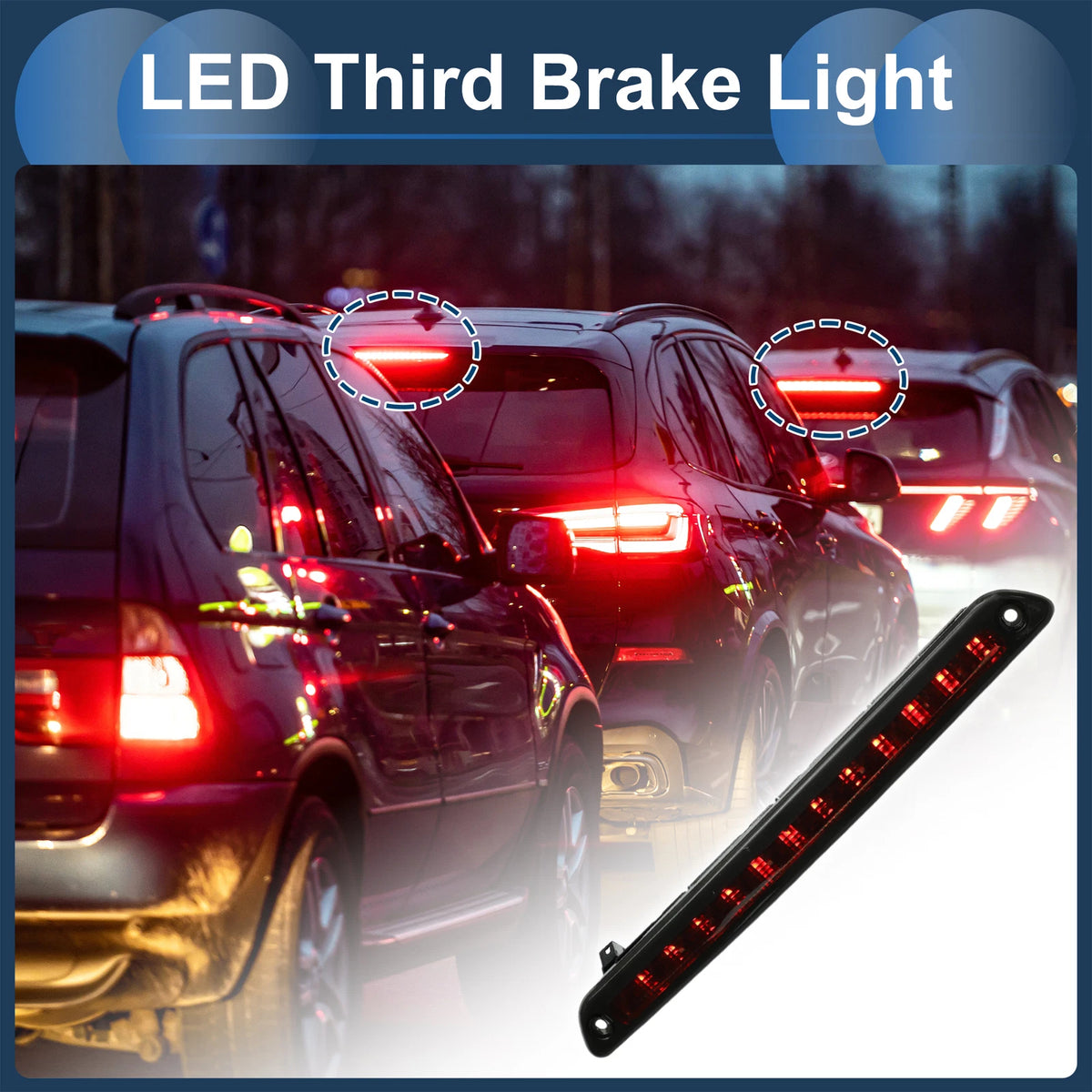 LED Third Brake Light for Mercedes-Benz Sprinter 2500 3500 (2014–2023) Black Housing