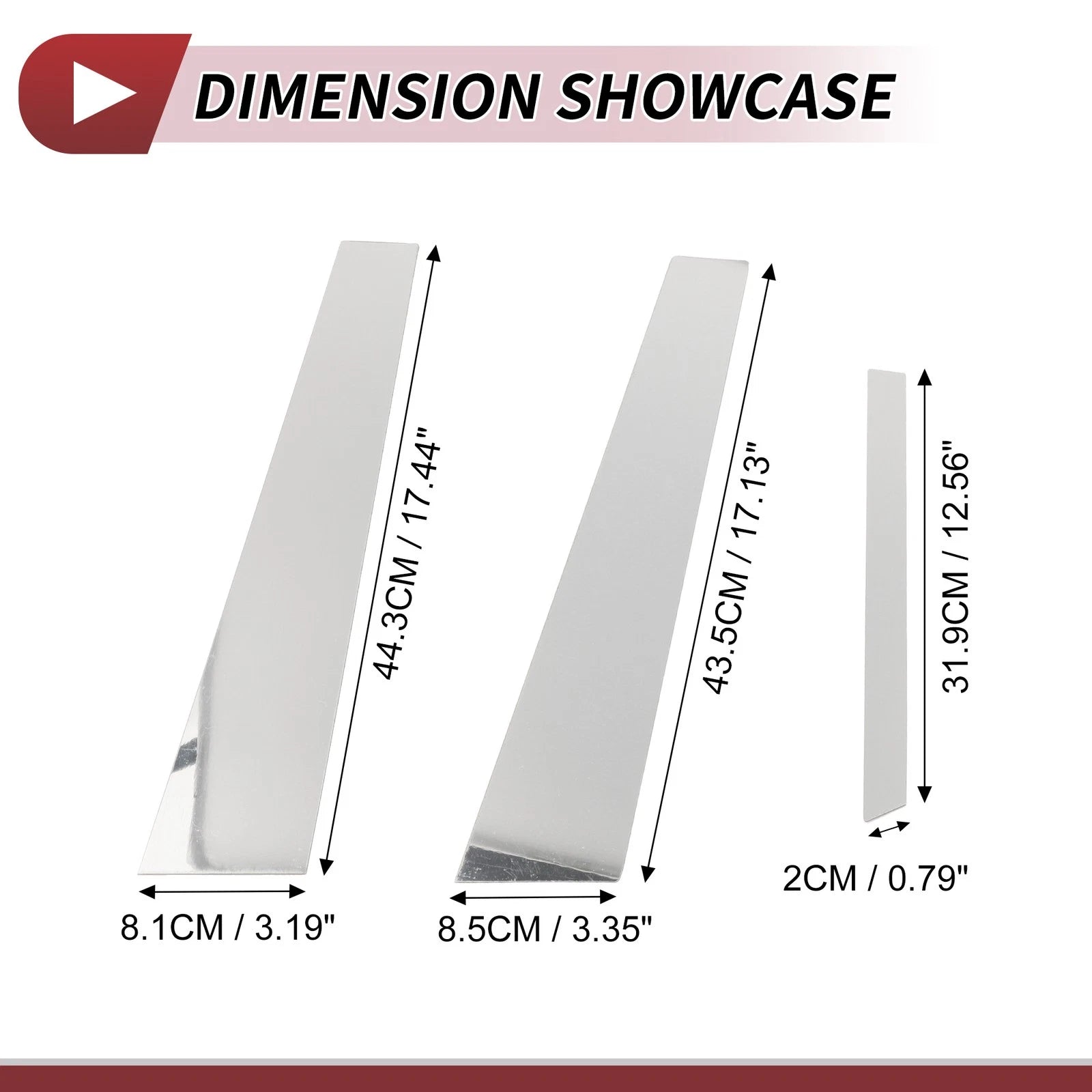 Door Pillar Window Trim Kit 6 Pcs Chrome Silver for Mercedes S-Class (2007–2013)