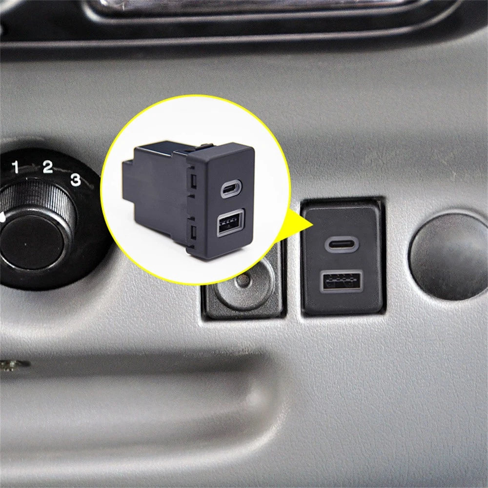18W Car Charger Type-C + QC3.0 for Ford Transit