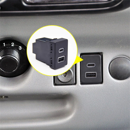 18W Car Charger Type-C + QC3.0 for Ford Transit