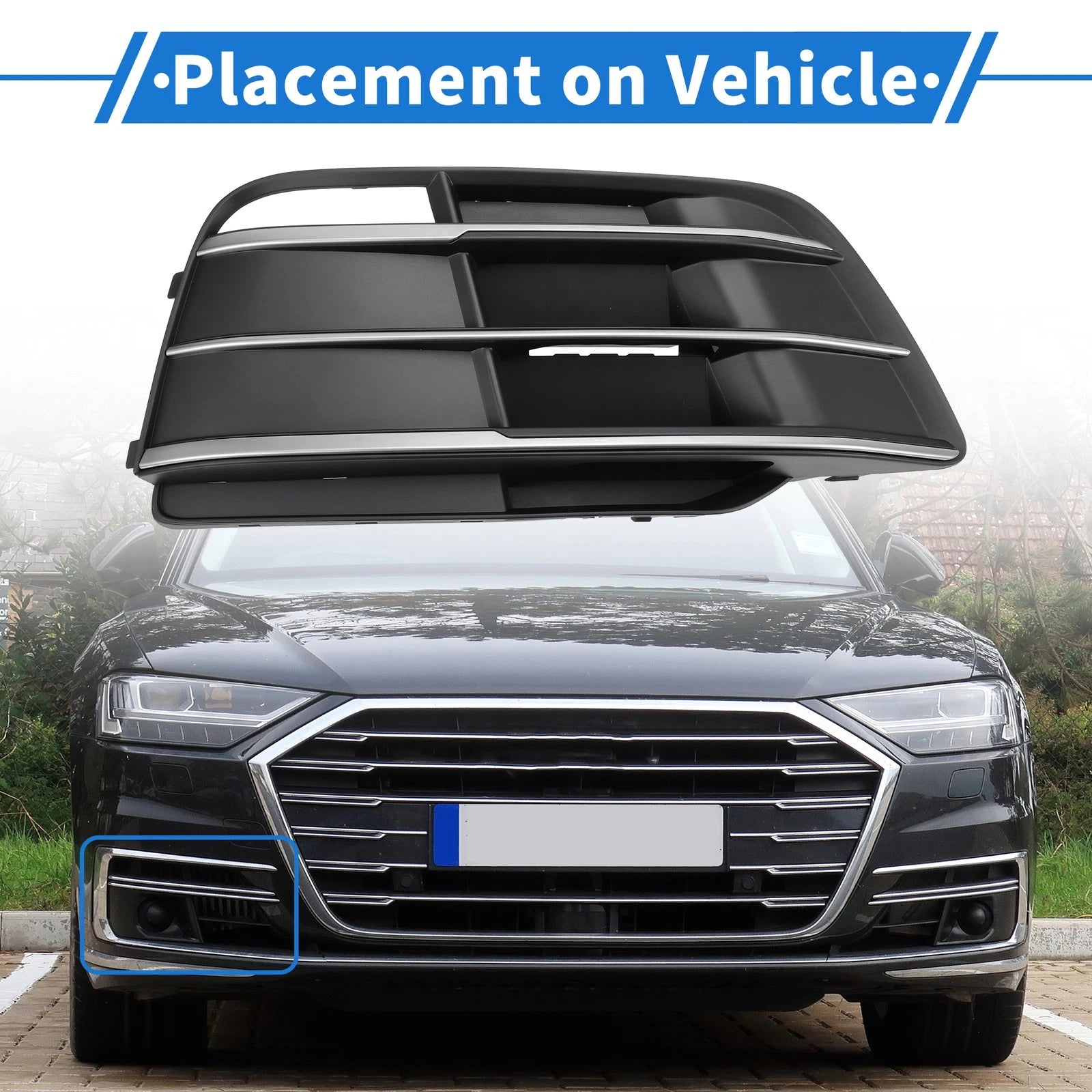 Front Right Fog Light Grill Replacement for Audi SQ5 (2018–2020)