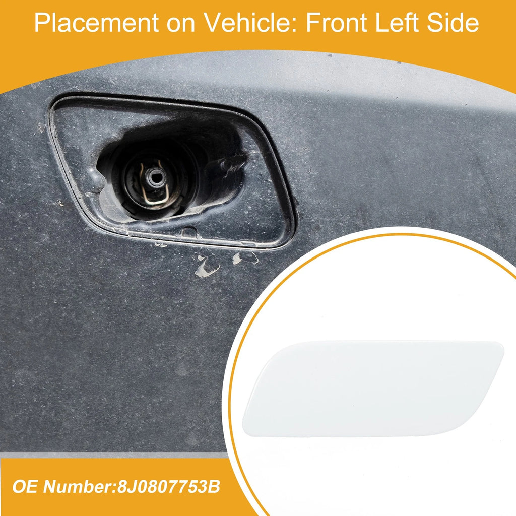 Front Left Washer Nozzle Cover Cap for Audi TT (2009–2015) White 1 Pcs