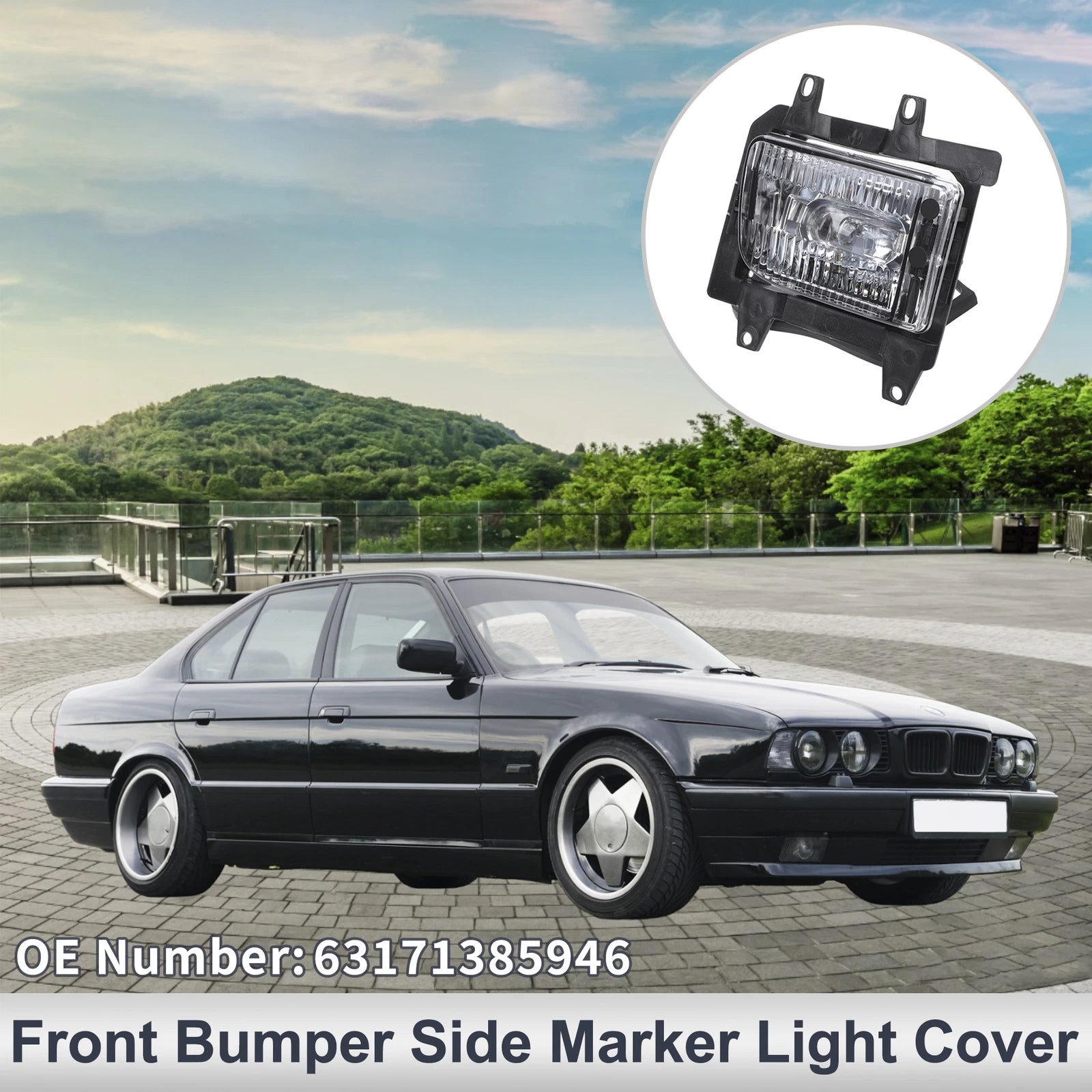 Right Front Bumper Side Marker Light Cover for BMW E30 (1982–1994) No.63171385946
