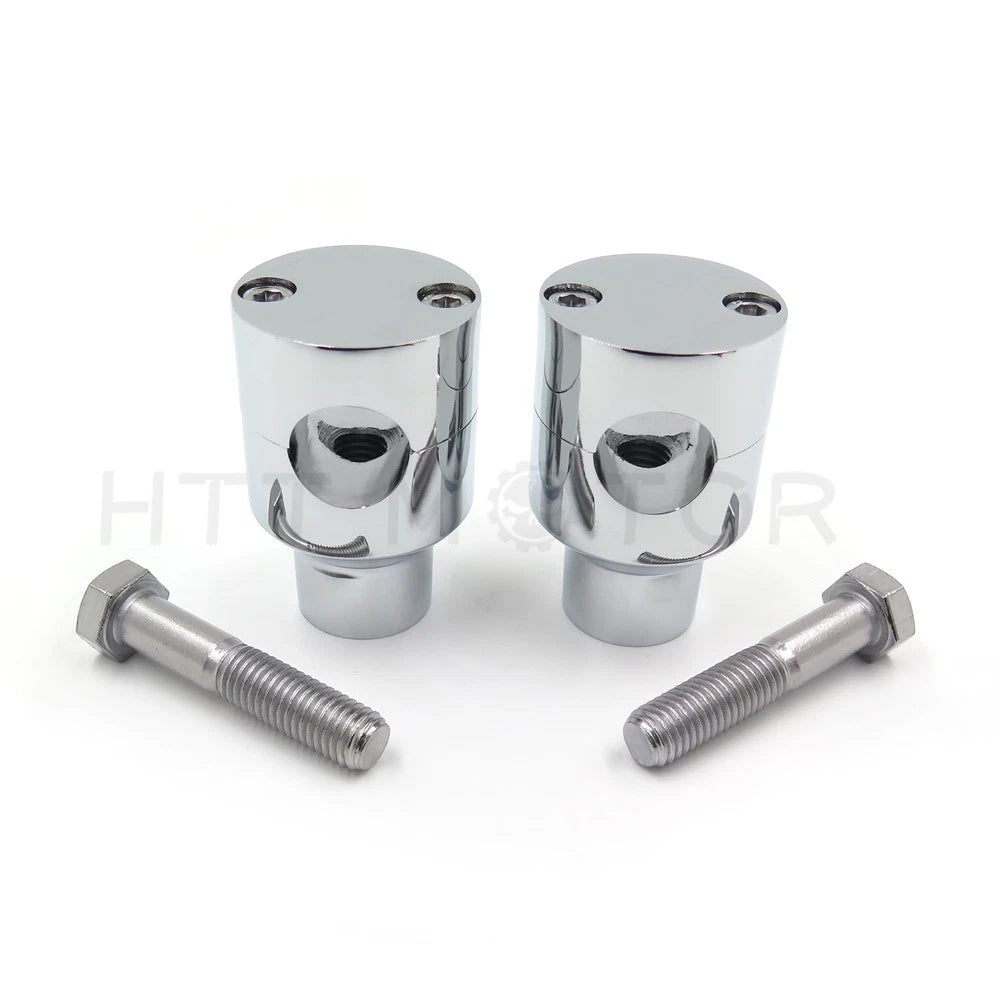 Handlebar Riser Mounting Clamp for Universal Motorcycle (7/8" 22mm) Chrome