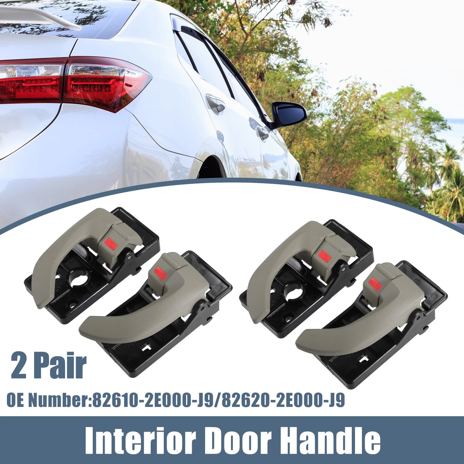 Interior Door Handle Pair Left Right Replacement for Hyundai Tucson (2005–2009)