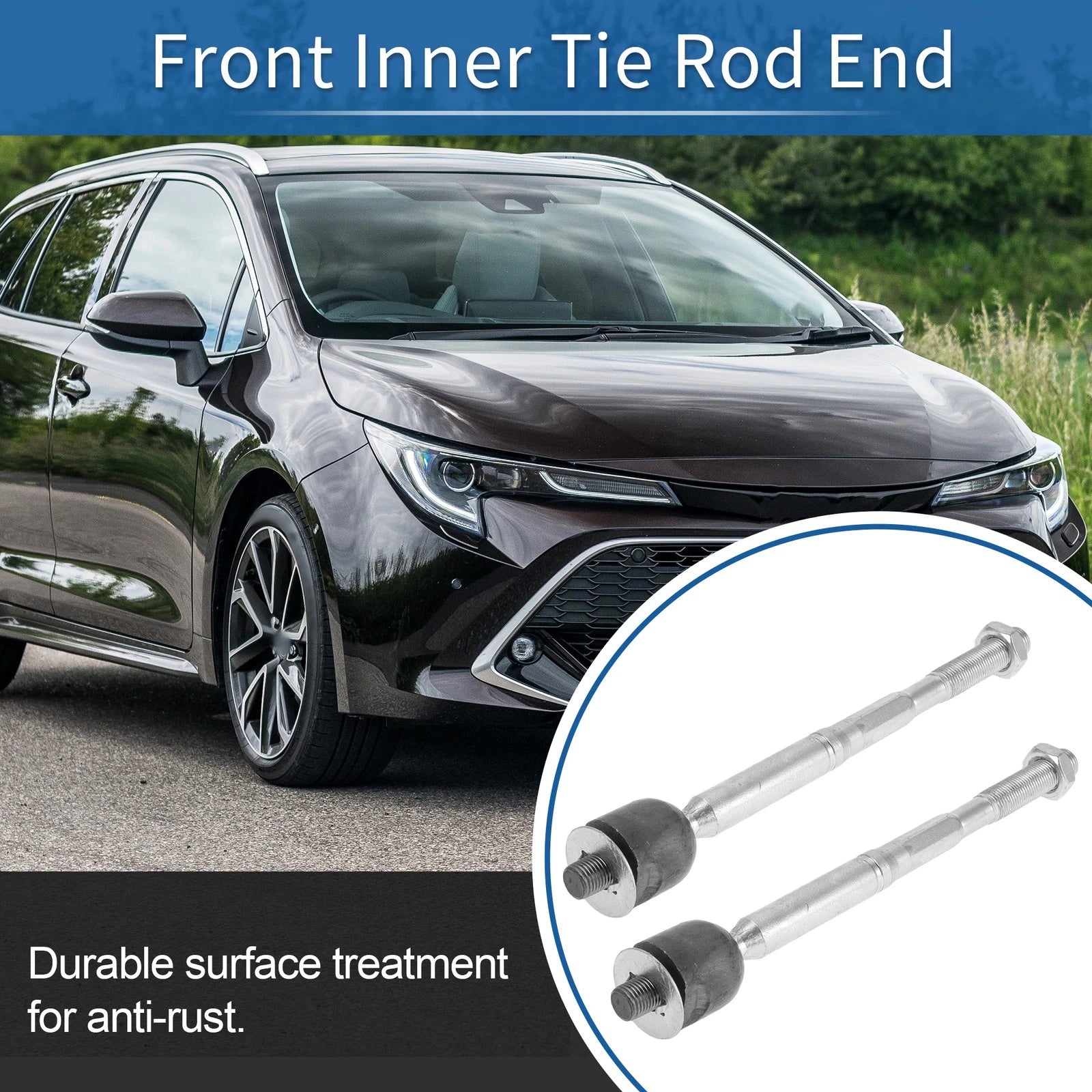 2 Pcs Front Inner Tie Rod End Link Replacement for Toyota Highlander (2005–2014)