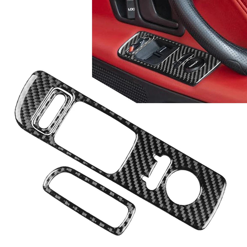 Interior Door Window Control Cover Trim Fit Honda S2000 2000-2009 Black 3Pcs RHD