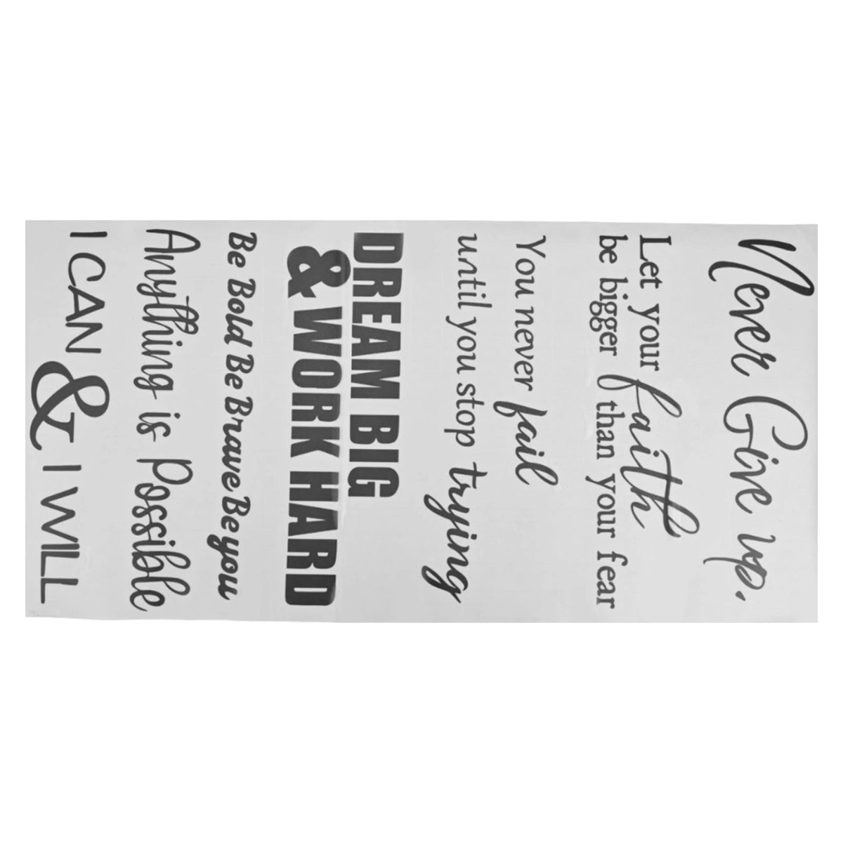 PVC Decorative Wall Sticker with English Quotes for Home Decor