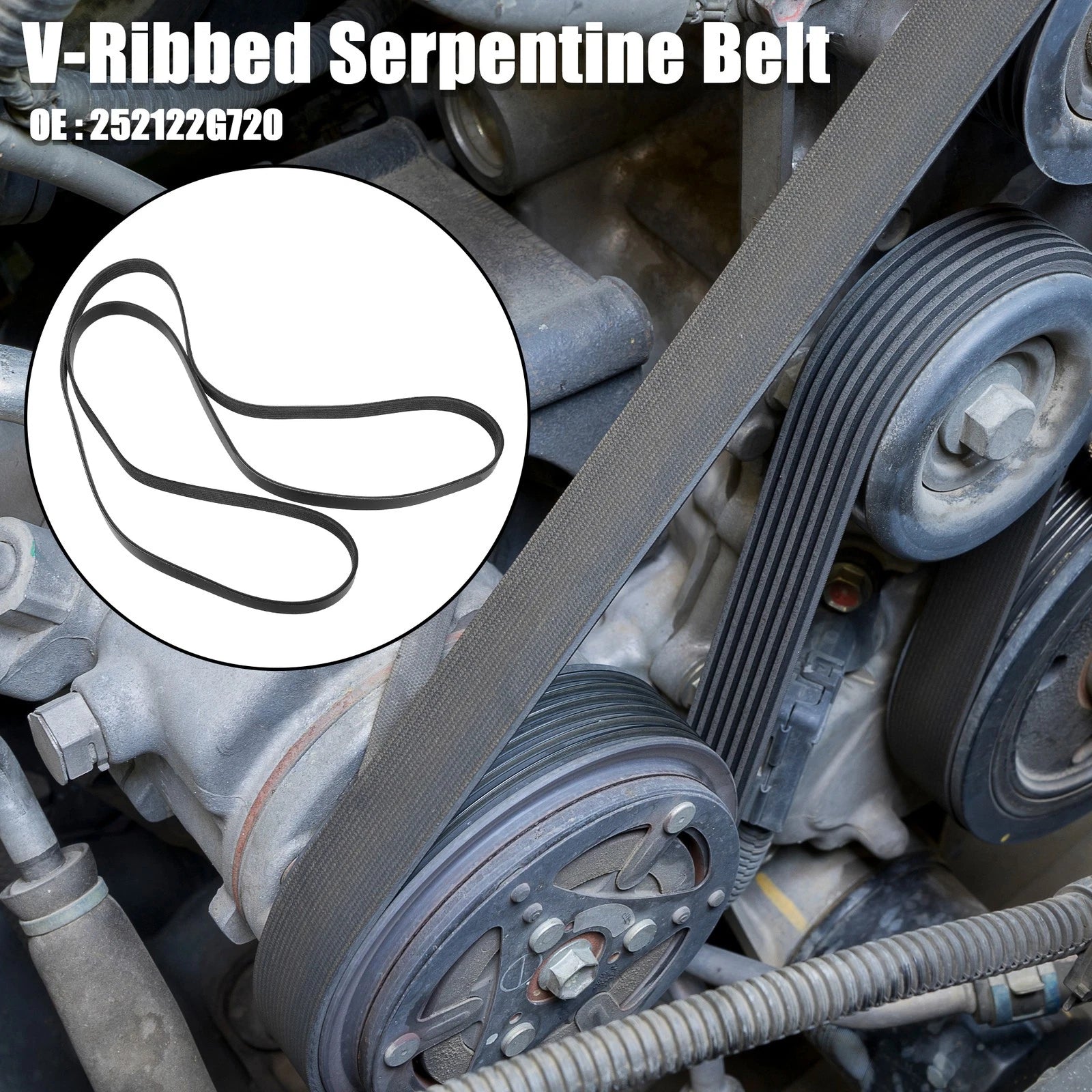 V-Ribbed Serpentine Drive Belt Replacement for Hyundai Sonata (2009–2012)
