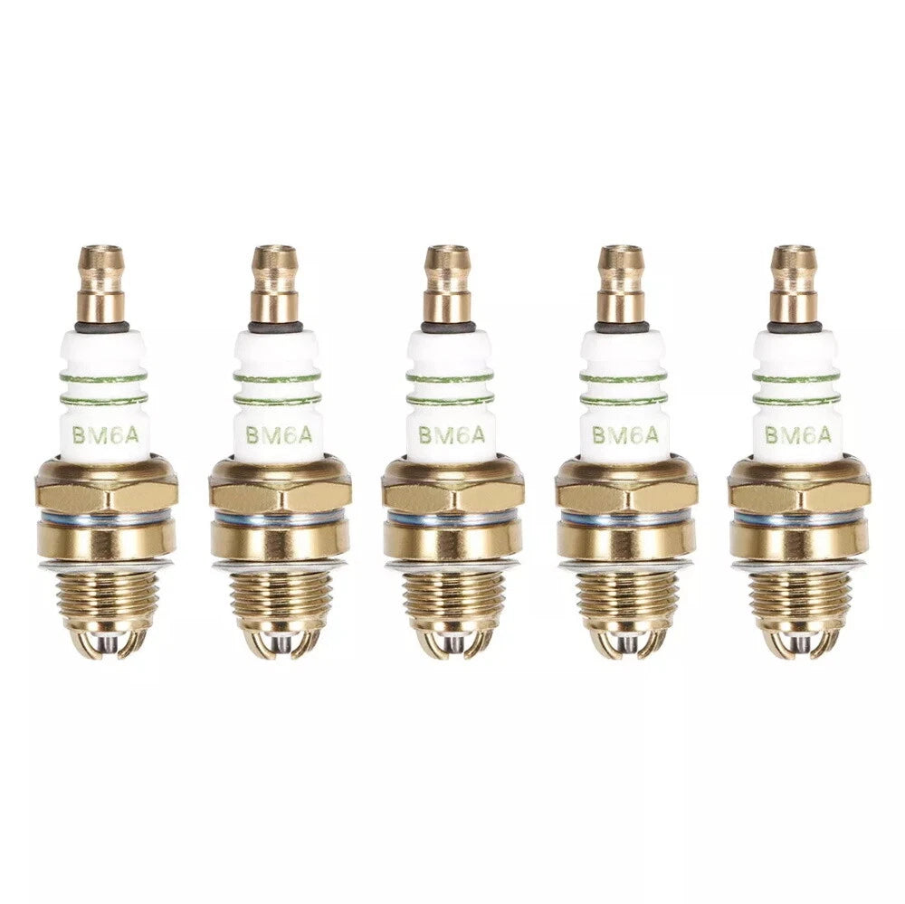 Set of 5 BM6A Ceramic Spark Plugs for Lawn Mower Strimmer Chainsaw M7 L7T CJ8 1560