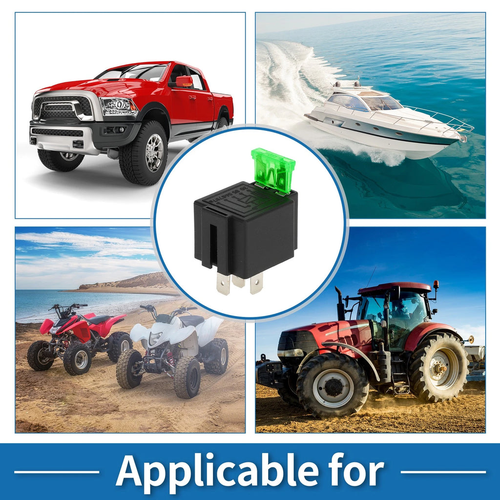 2X 5-Pin 12V 30A Waterproof Auto Relay for Universal Applications