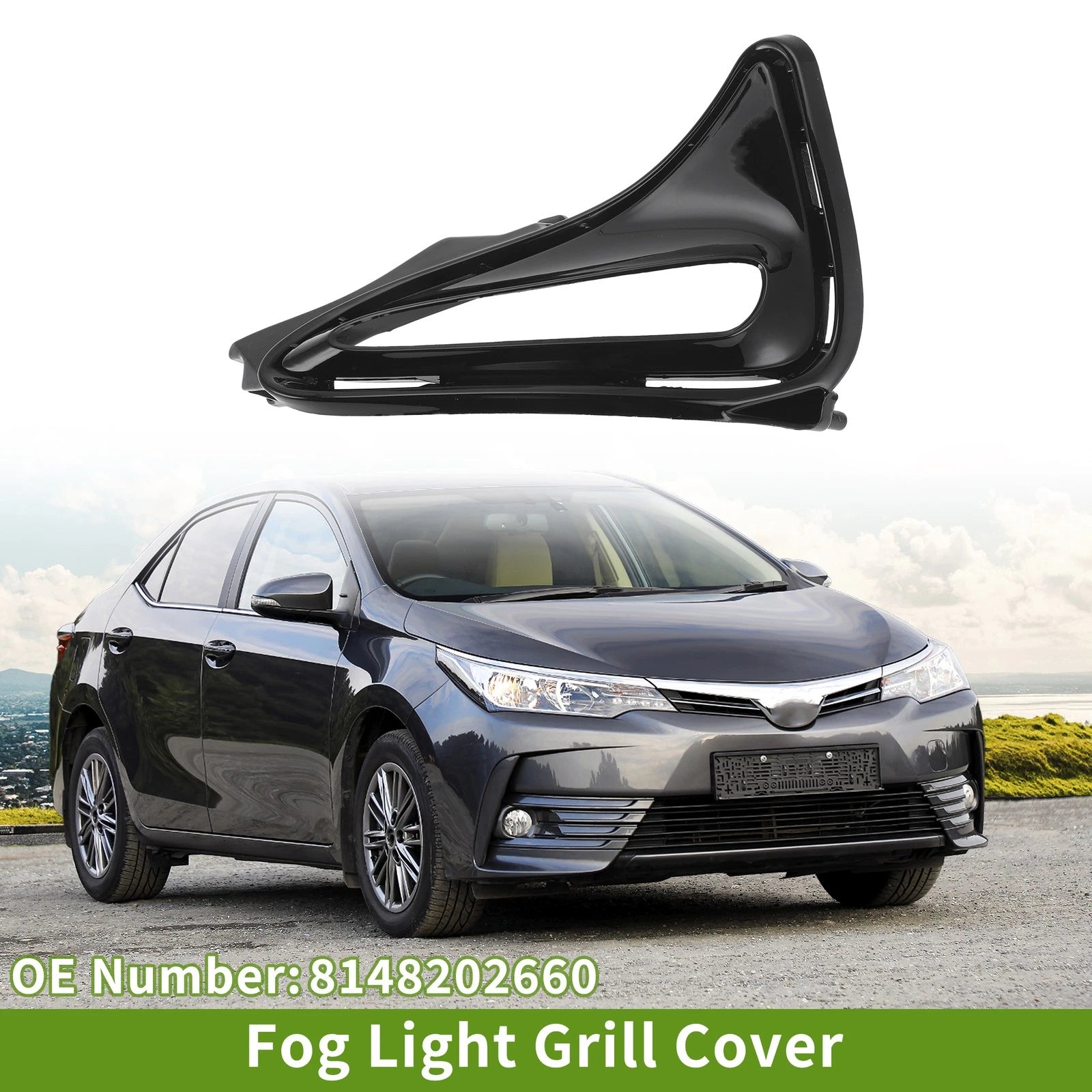 Front Left Fog Light Grill Replacement for Toyota Corolla (2017–2018)