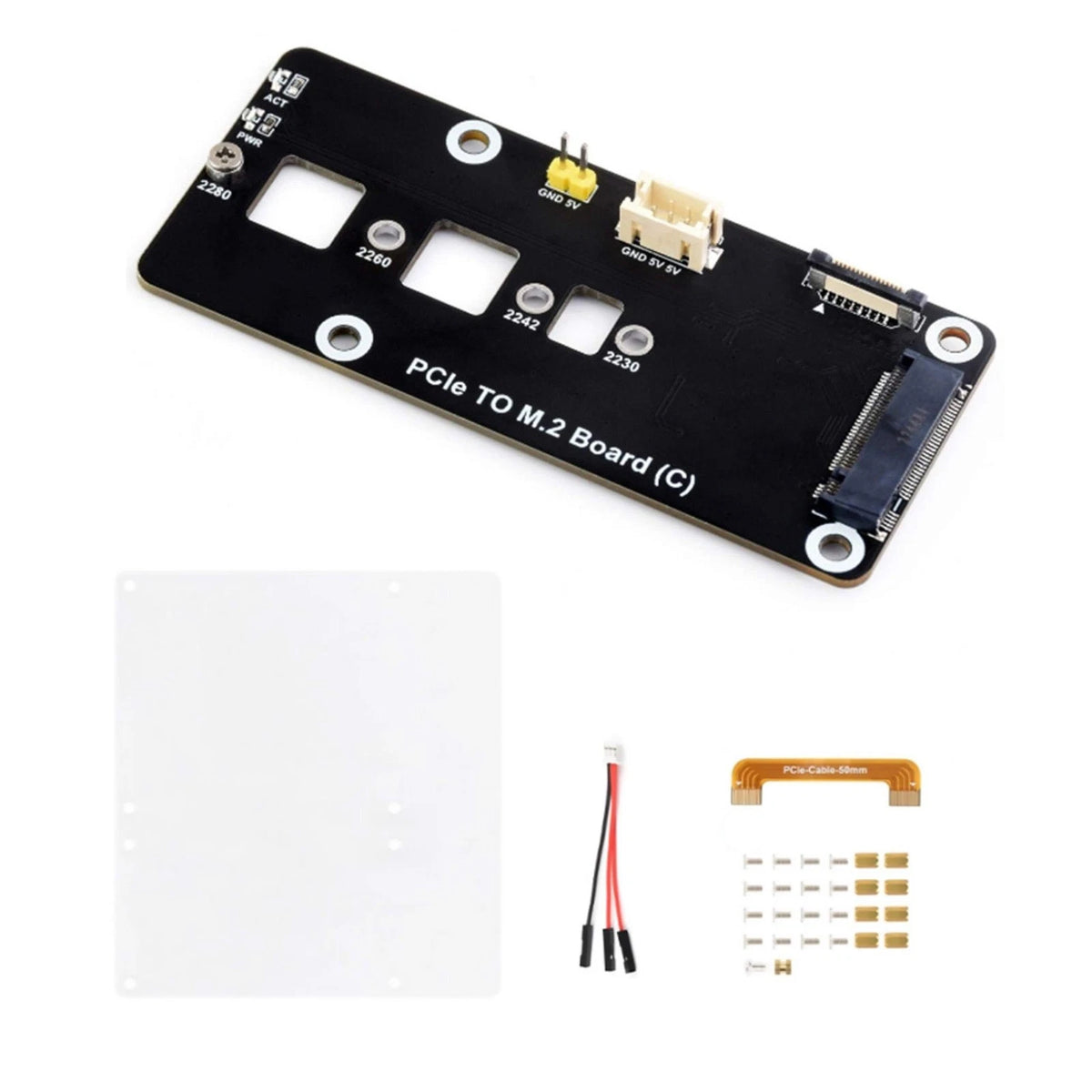 NVMe PCIe to M.2 SSD Adapter for Raspberry Pi 5 (Gen 2, Gen 3)