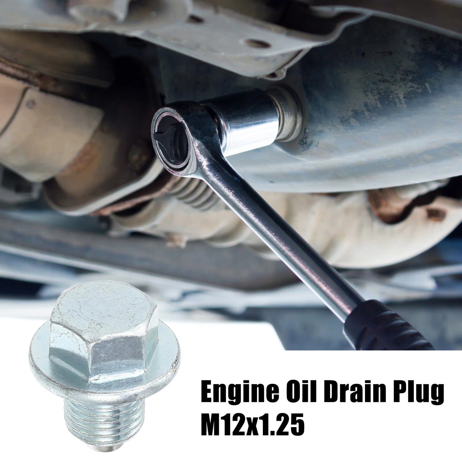 Engine Oil Drain Plug Screw with Seal Ring for Lexus (2 Pack) (M12x1.25) (2010–2020)