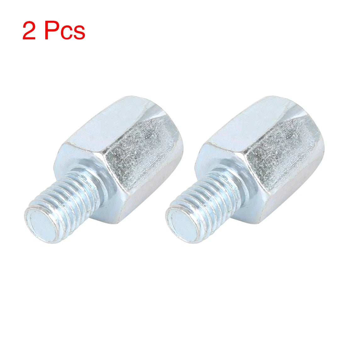 2pcs 8mm Right to Left Rearview Mirror Adapter for Motorcycle Bike (Silver)