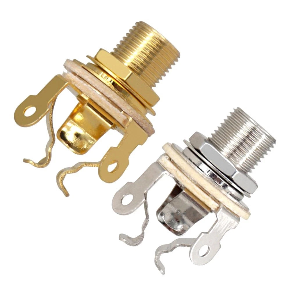 6mm Brass Audio Socket for Guitar Pickups and Microphone Panels