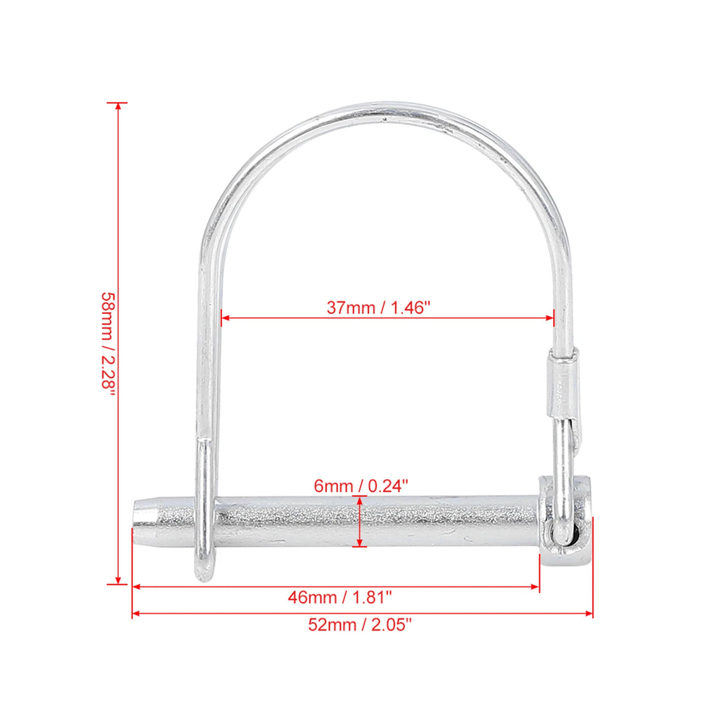 Trailer Locking Pin Safety Coupler for Bicycle Arch D Shape Shaft (2 Pack)