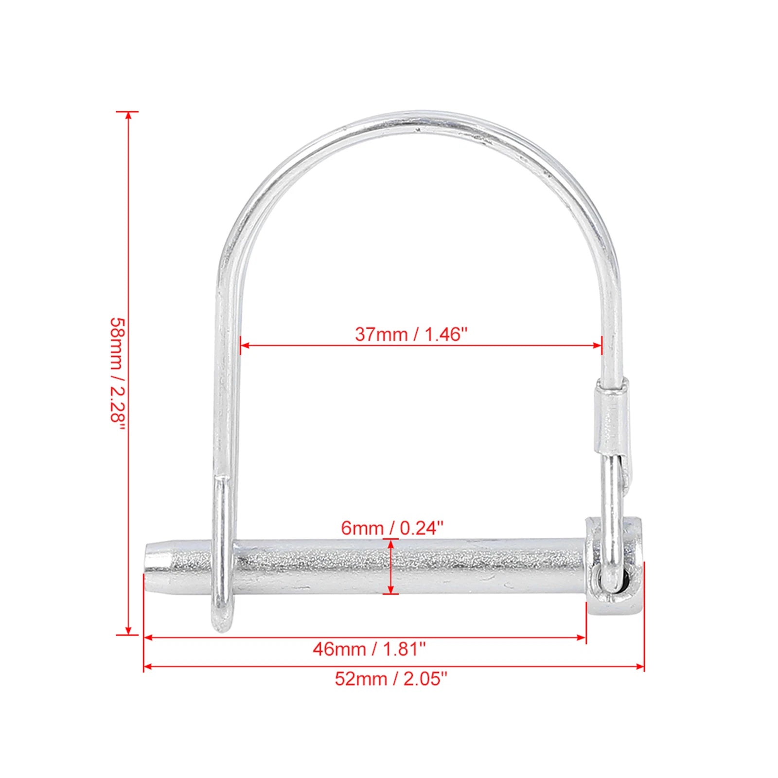 Trailer Locking Pin Safety Coupler for Bicycle Arch D Shape Shaft (2 Pack)