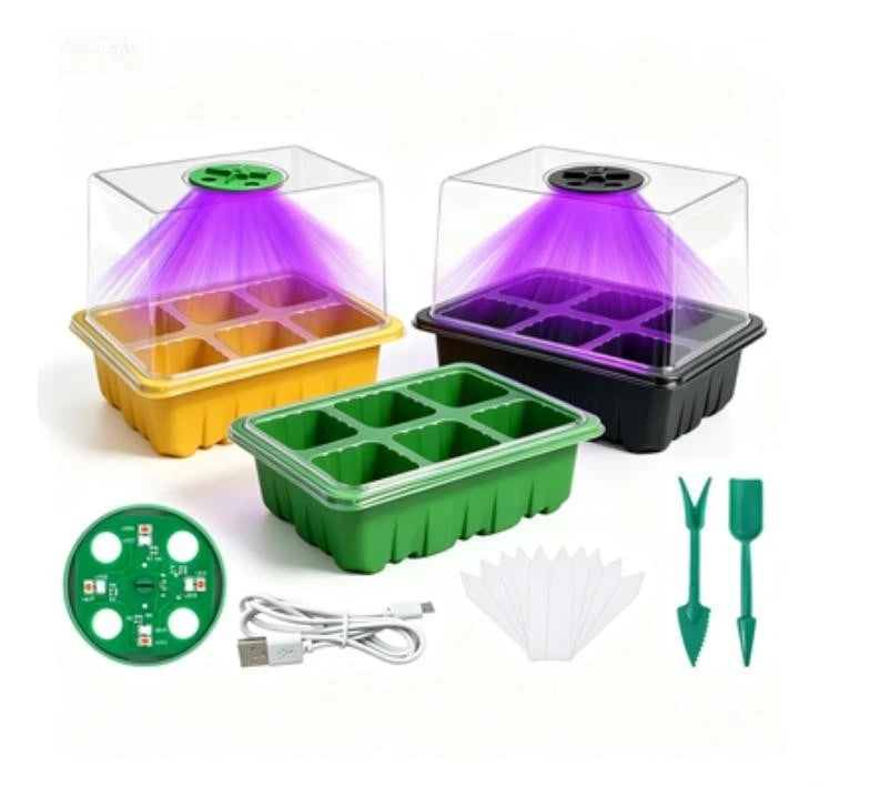24 LED Full-Spectrum Light Starter Kit for Plants (55x15x17cm) Black