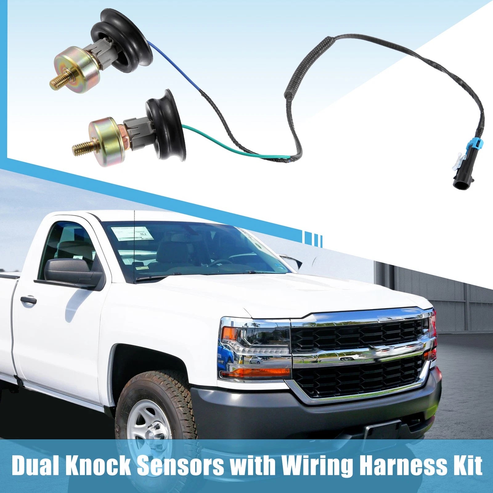 Knock Sensor and Wiring Harness Kit for Chevy Silverado 1500 Tahoe (2010–2016)