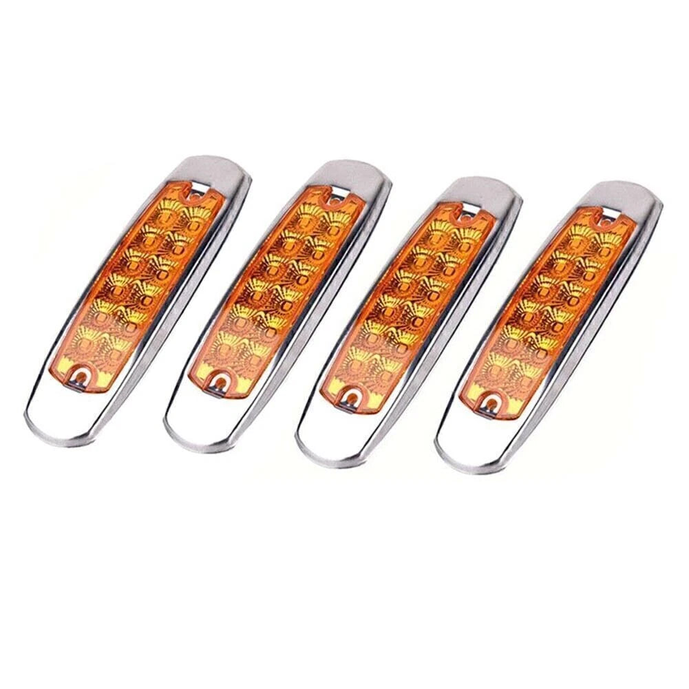 12 LED Side Marker Lamps for Truck Trailer (Amber)
