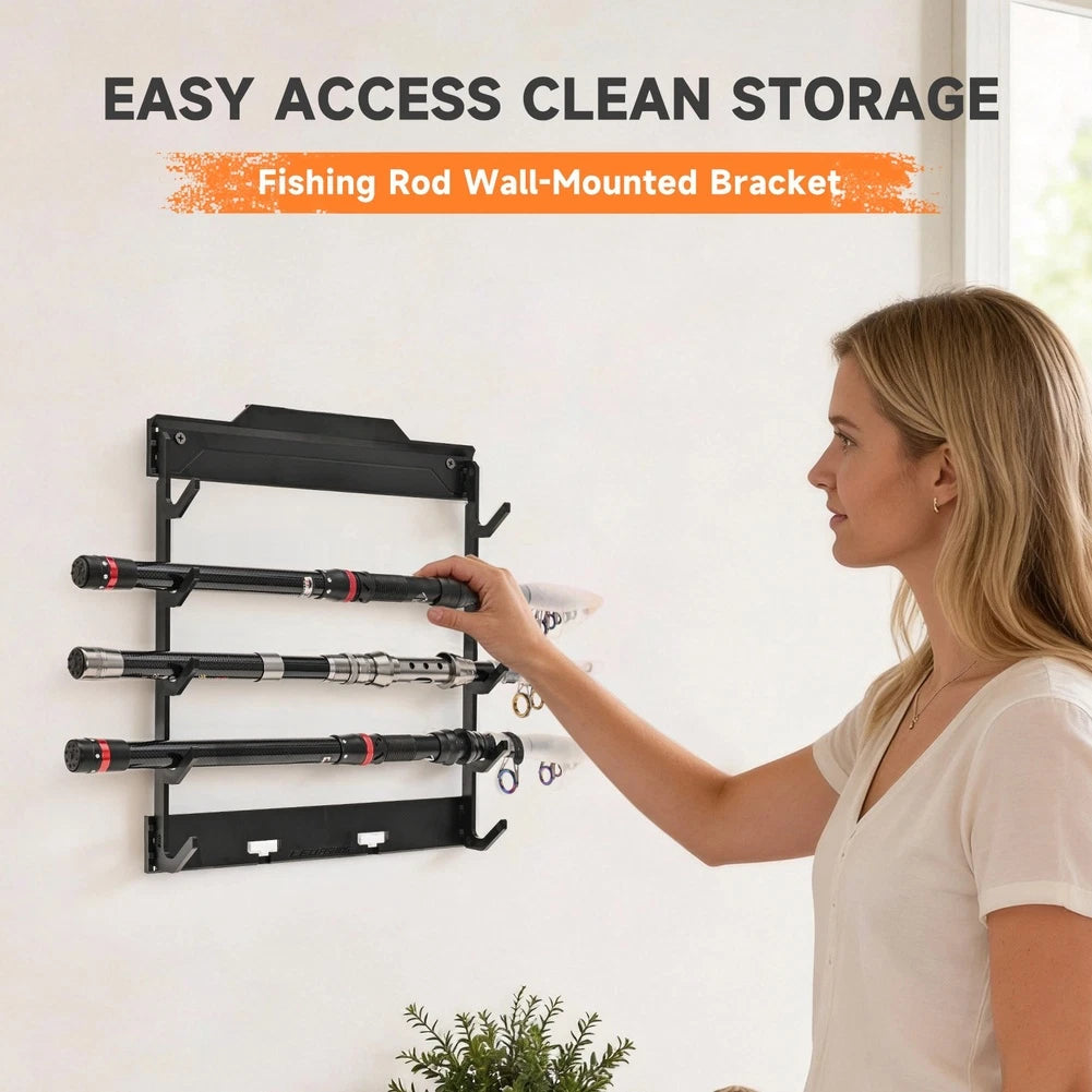 Fishing Rod Holder Expandable Wall Mount ABS Bracket (30x5x33cm)