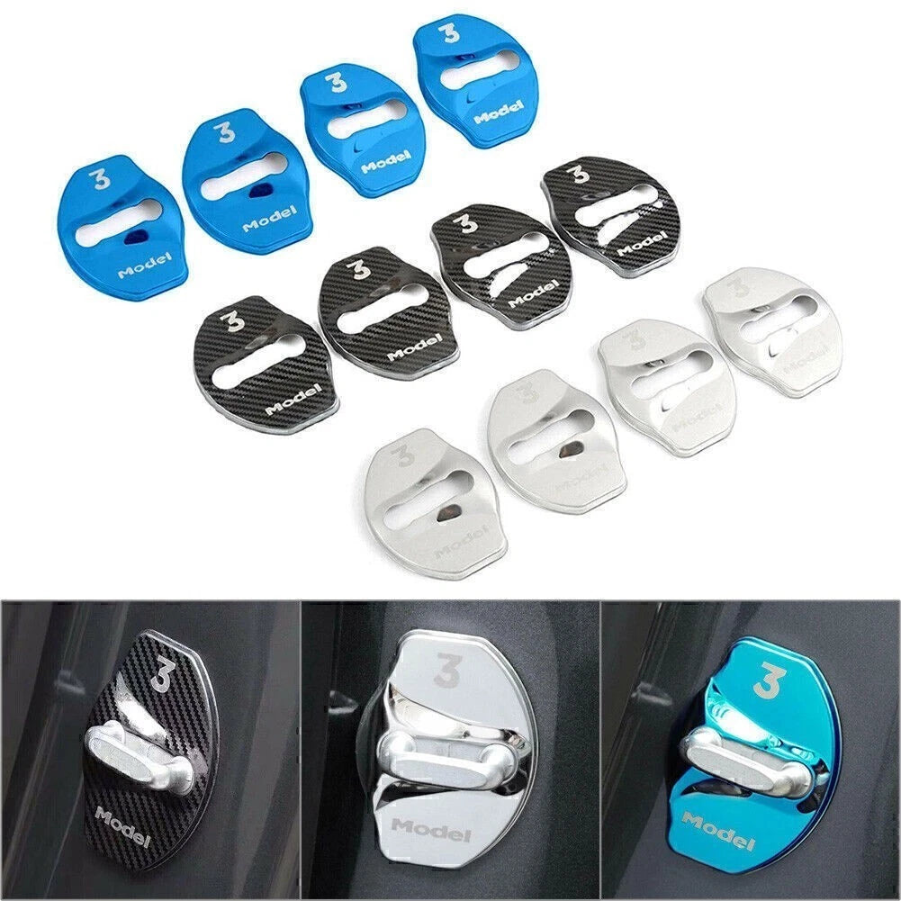 4X Door Lock Cover for Tesla Model 3 (2018–2022) RHD