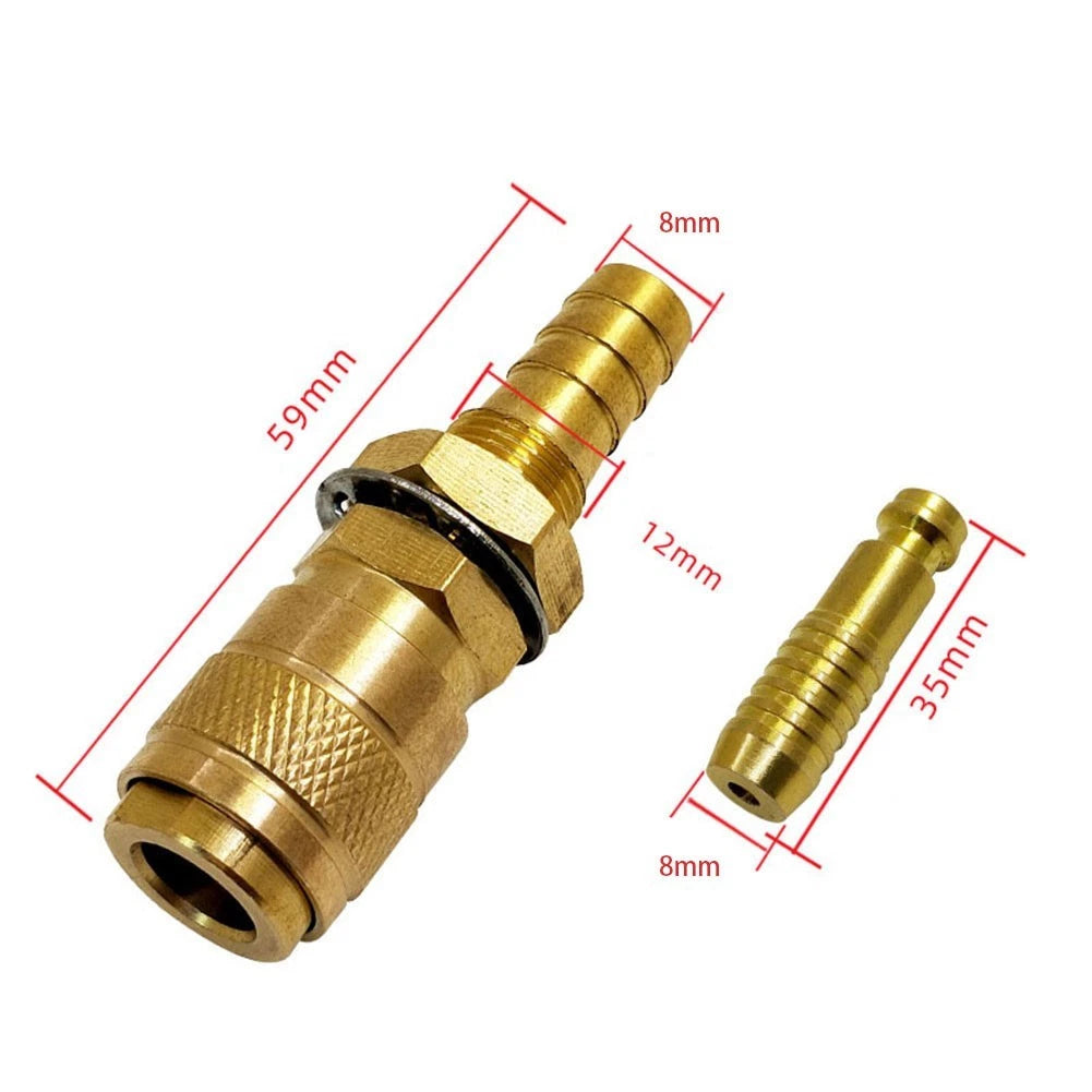 8mm Brass Hose Quick Connector for Gas Water (No specific )