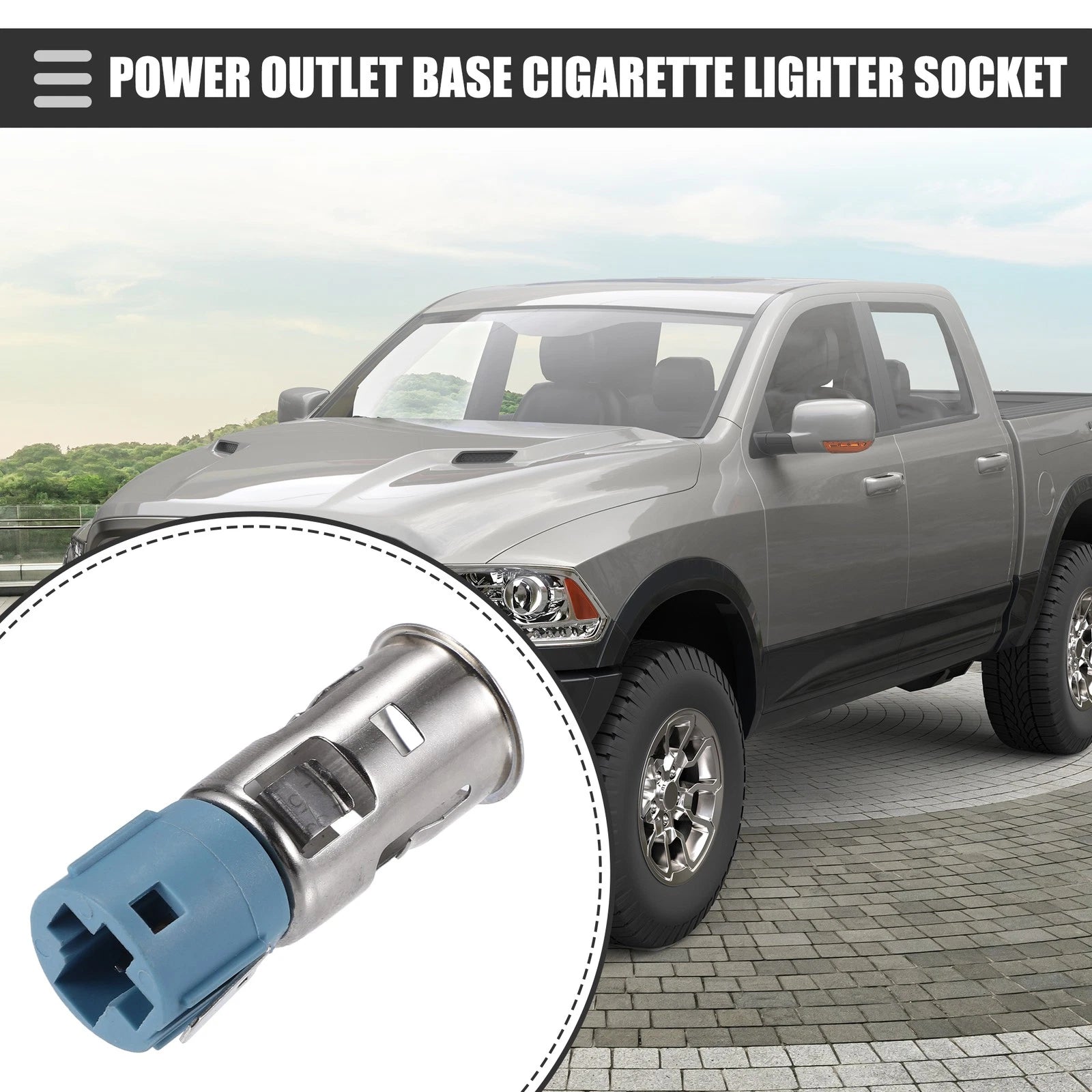 Power Outlet Cigarette Lighter Socket Replacement for Dodge Ram Jeep Chrysler (2009–2018)