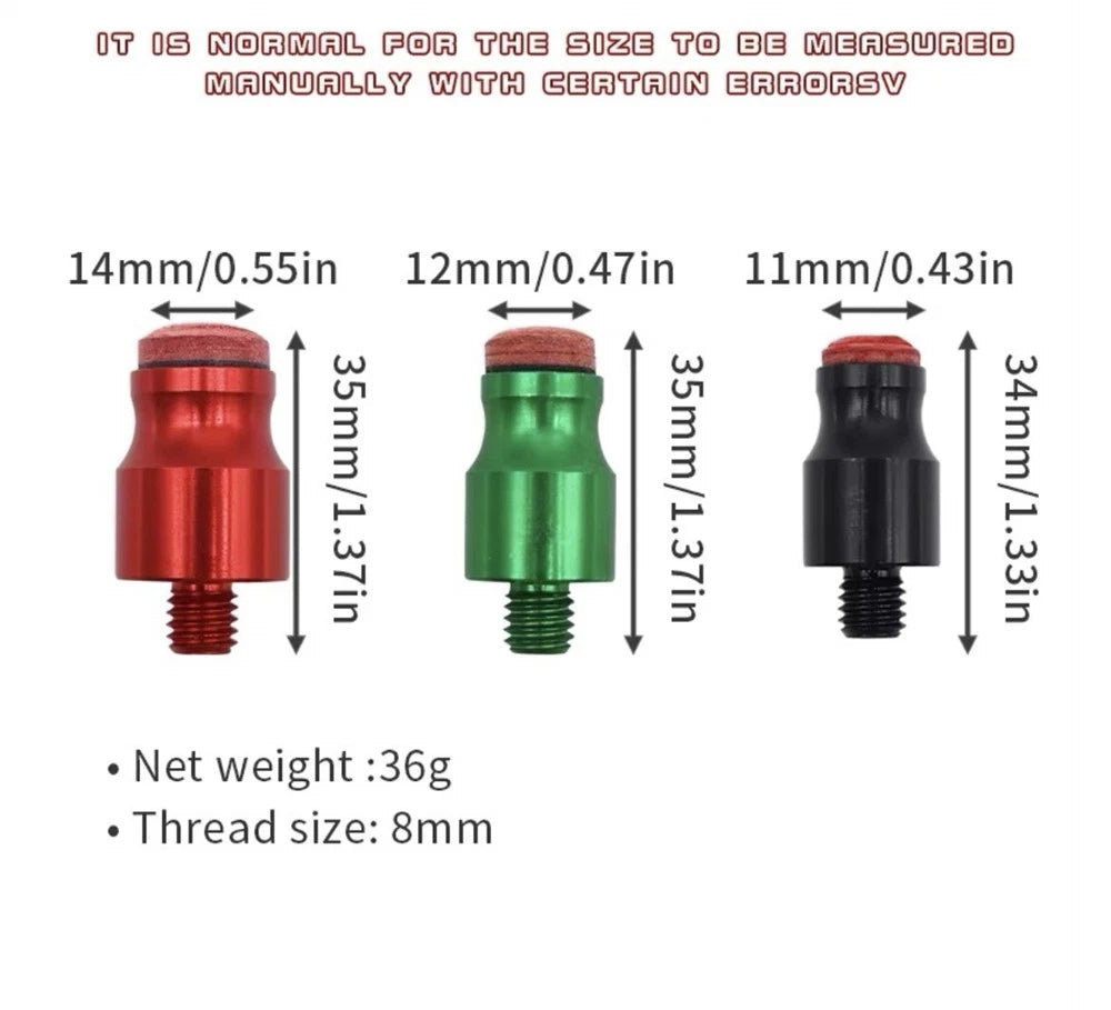 3-Piece Paintless Dent Repair Knockdown Hammer Head Tips for M8 Thread