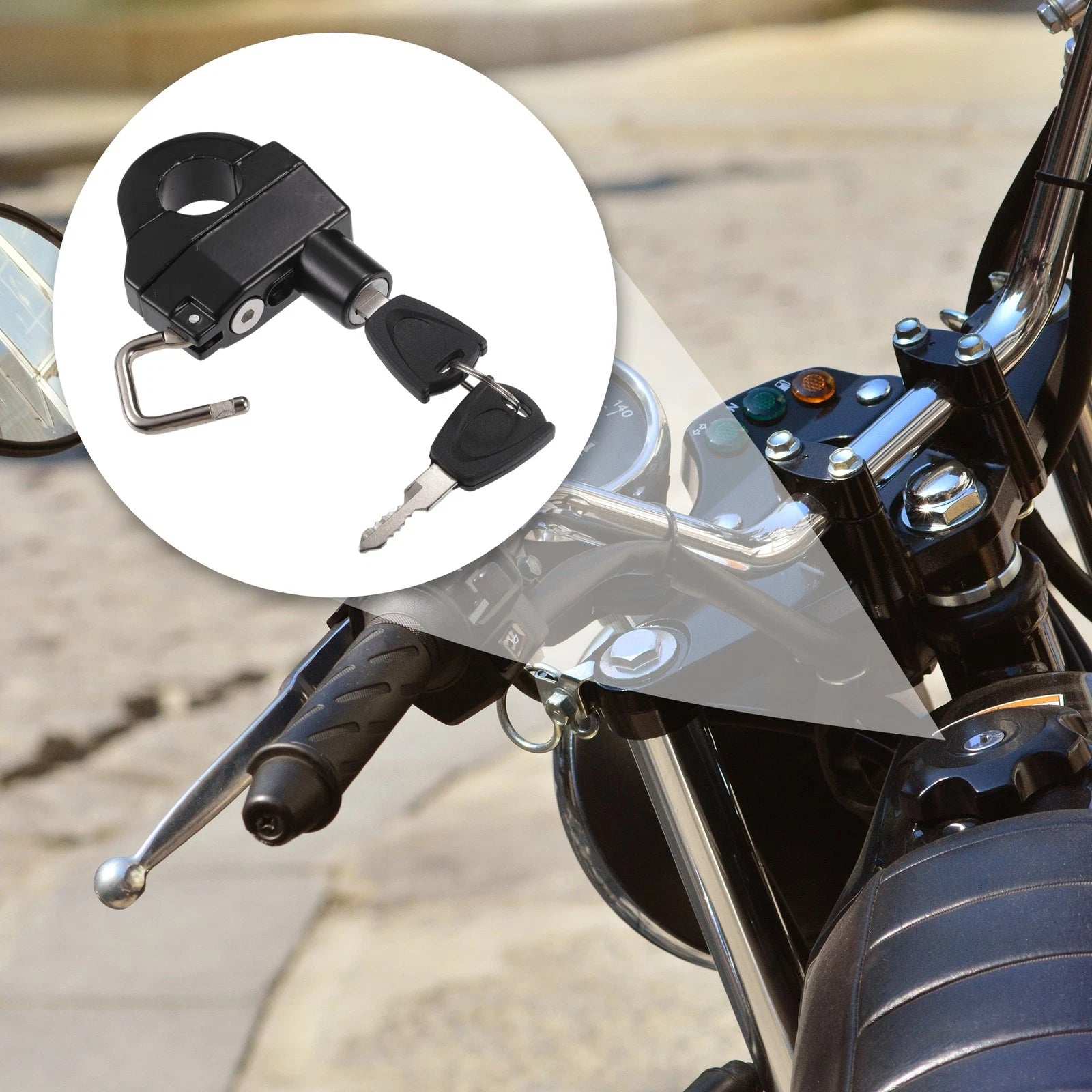 Bike Helmet Lock Cable Set for Universal Mini Motorcycle and Bicycle (Universal)