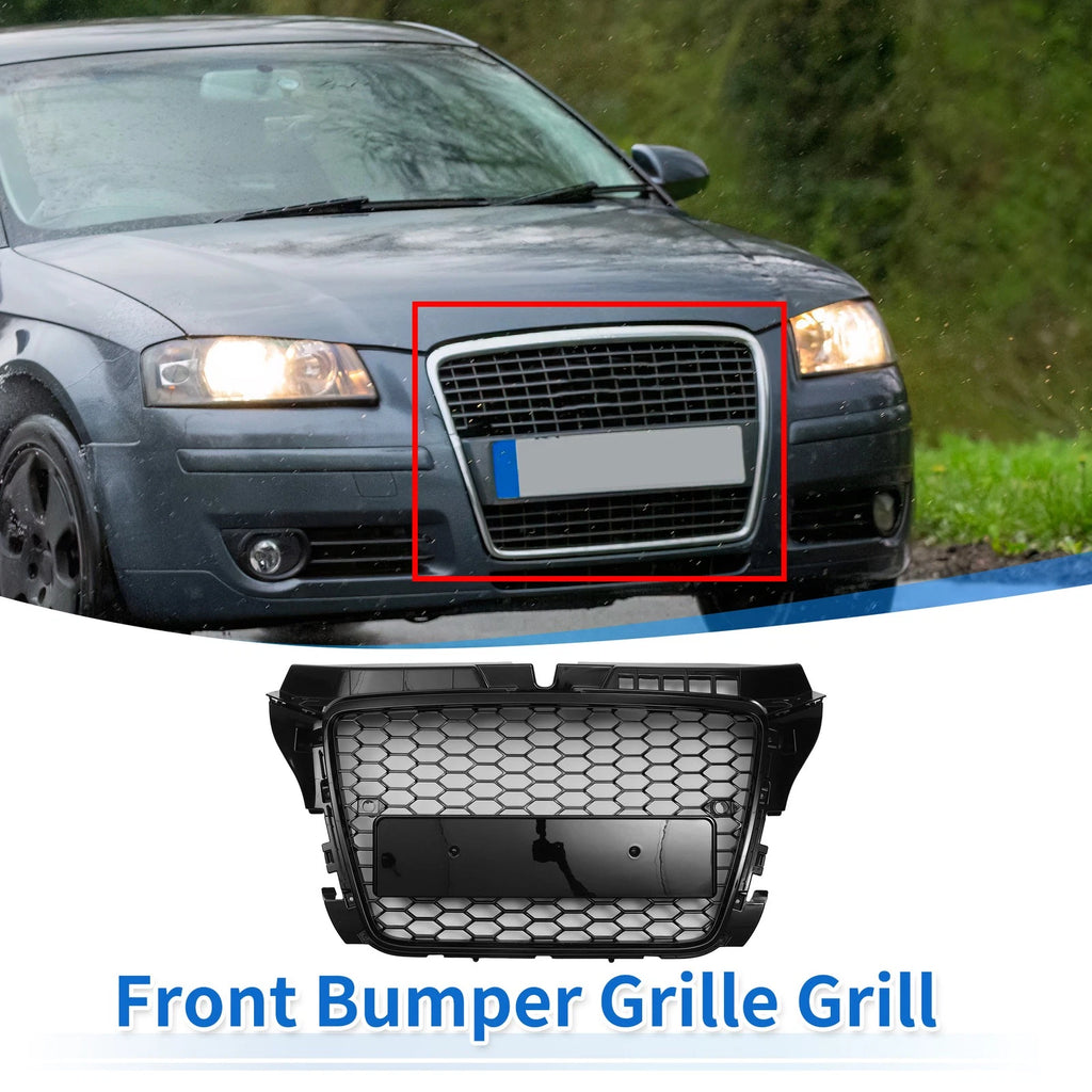 Front Upper Bumper Grille Grill Replacement for Audi A3 (2008–2012)