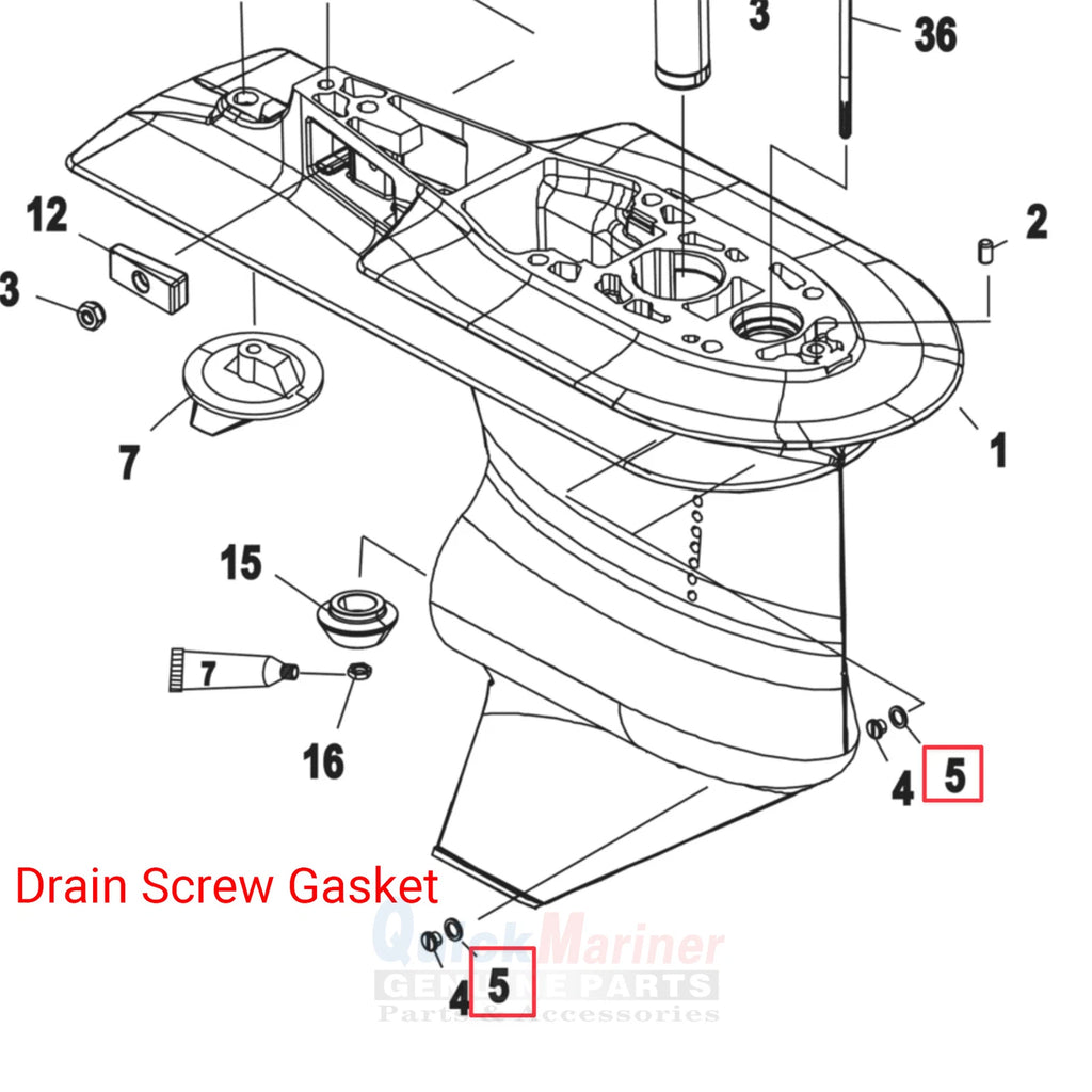 Drain Screw Gasket & Oil Plug Seal for Mercury Mariner Outboard