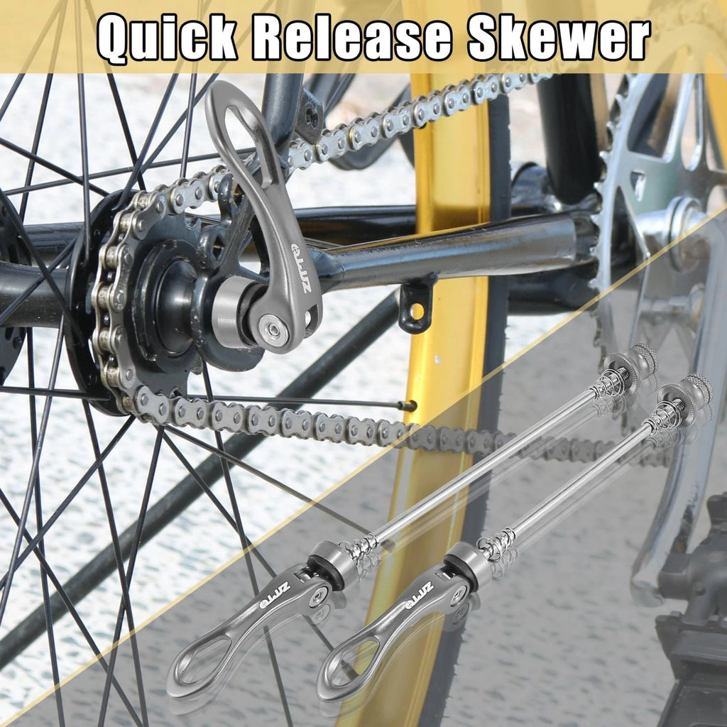 Titanium Tone Quick Release Skewer for Front Rear Bike Axle Wheel Hub (2 Pcs)