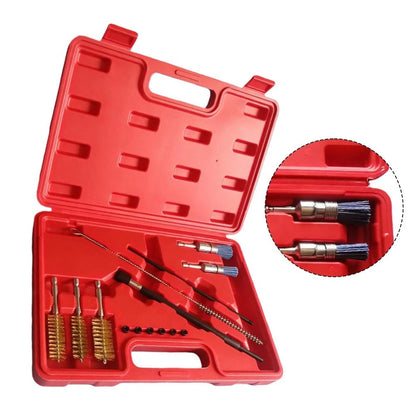 Set of 14 Diesel Injector Cleaning Brushes for Engine Pipe