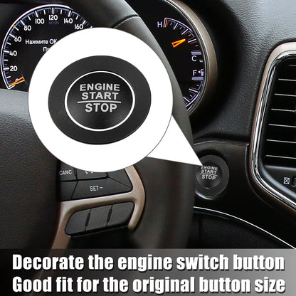 Start Stop Button Cover Trim Kit for Jeep Cherokee Dodge Black (2011–2022)