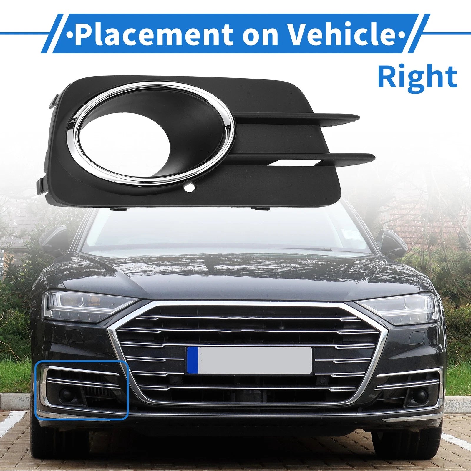 Front Right Fog Light Grill Replacement for Volkswagen Tiguan (2010–2012)