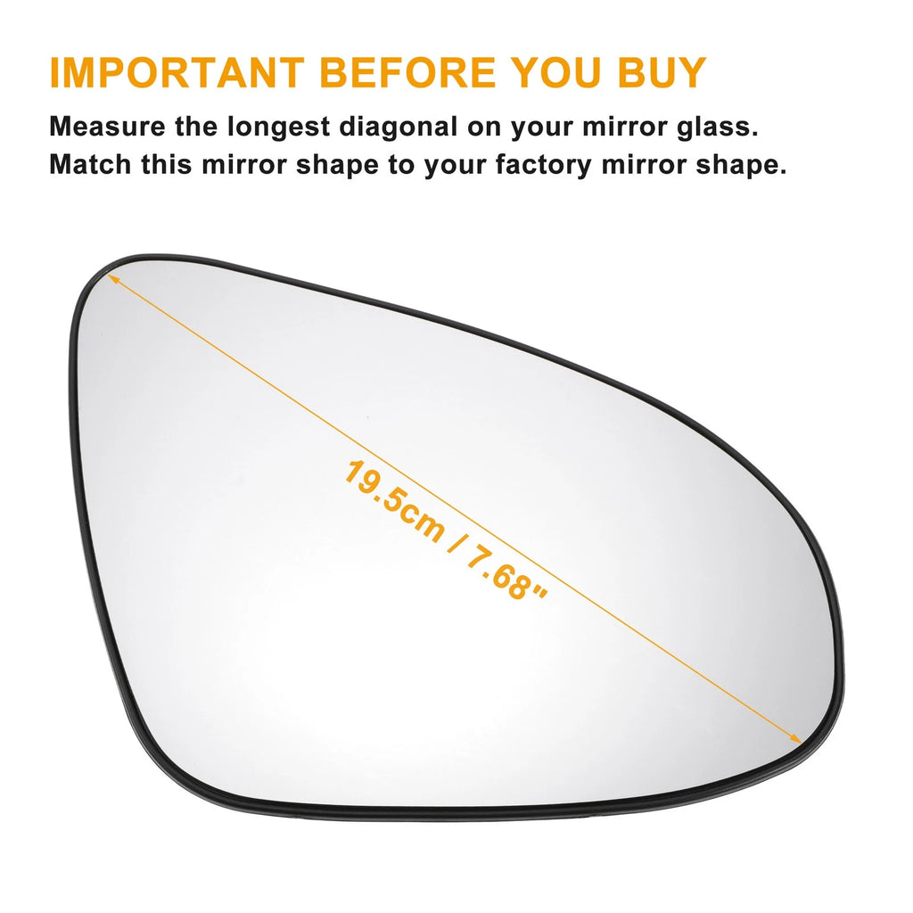 Right Side Mirror Glass with Back Heated for Toyota C-HR (2016–2023)