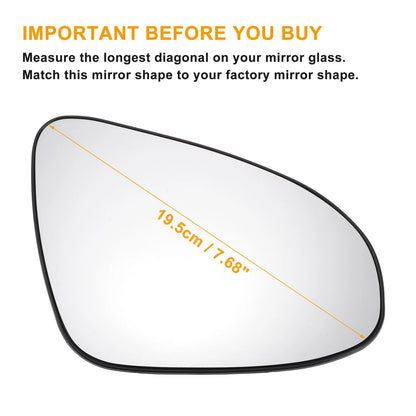 Right Side Mirror Glass with Back Heated for Toyota C-HR (2016–2023)