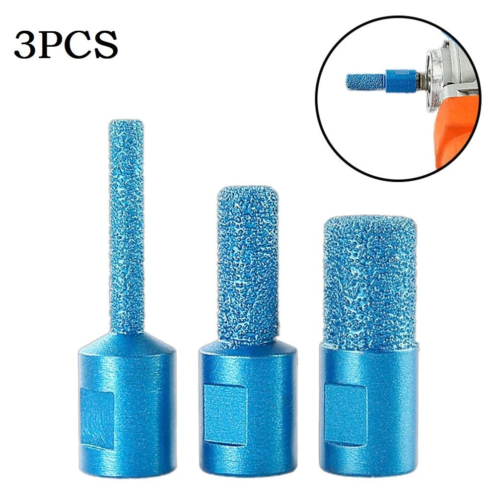 3PCS Diamond Brazed Milling Cutters for Porcelain and Granite Drilling