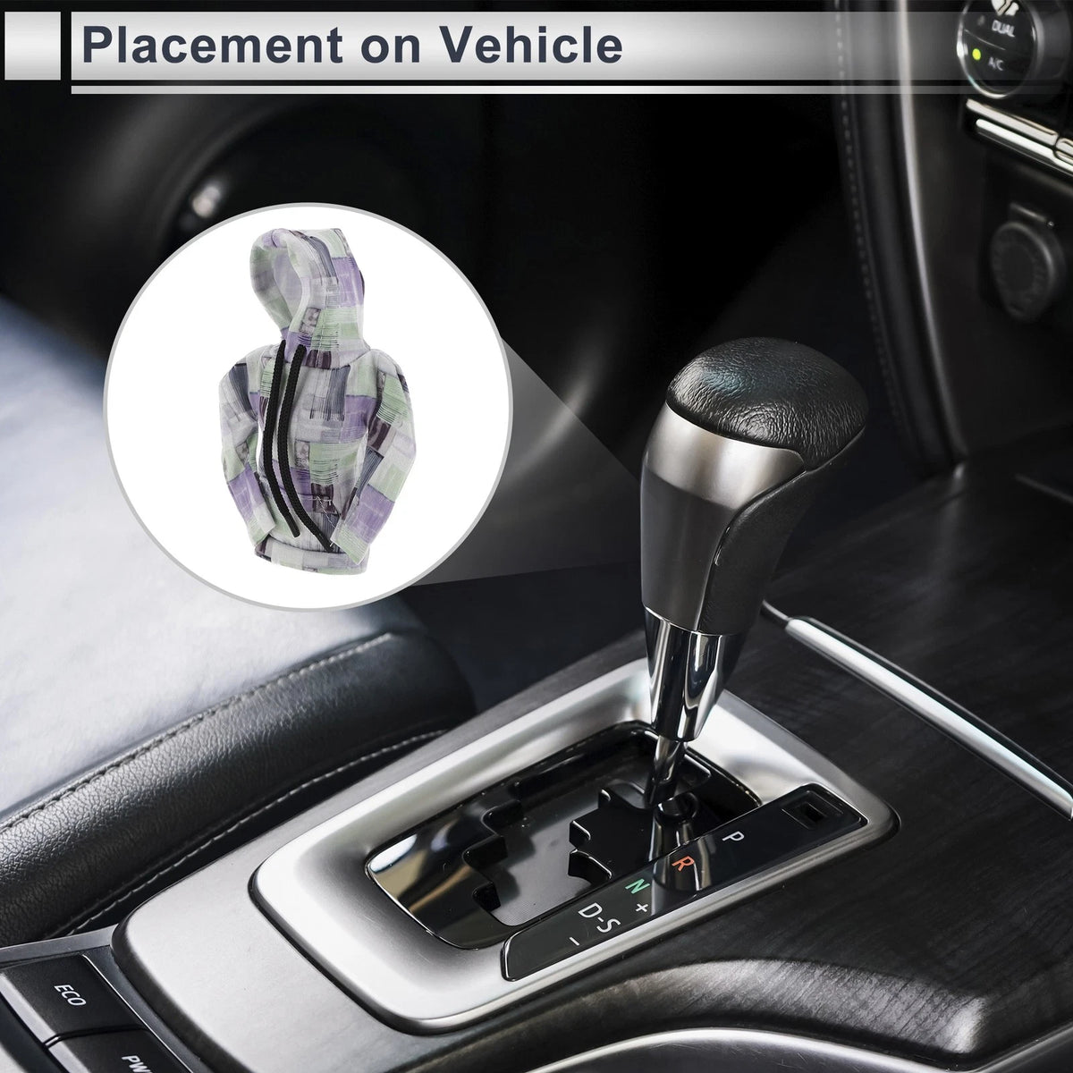 Gear Shift Knob Cover for Universal Cars - Purple & Light Green