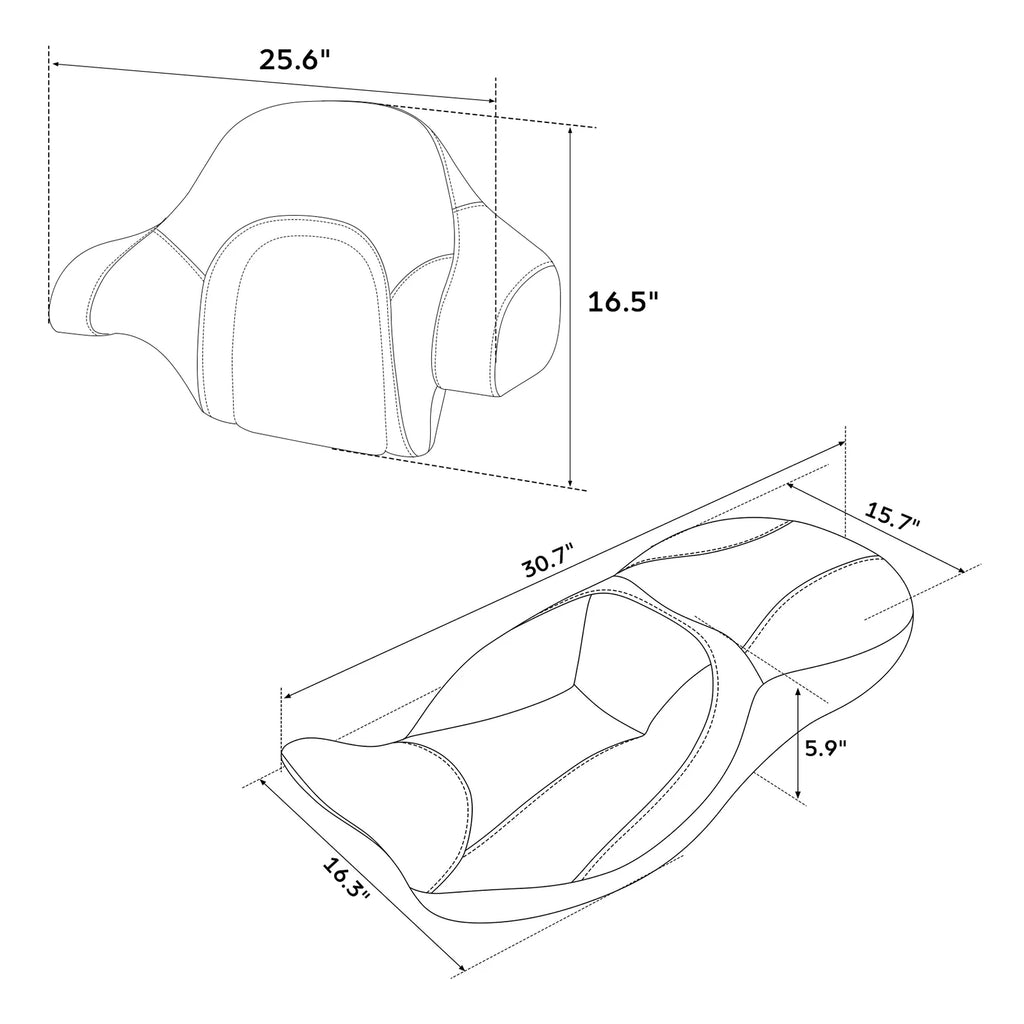 Driver Passenger Seat & Backrest for Harley Electra Road Glide (2014–2023)