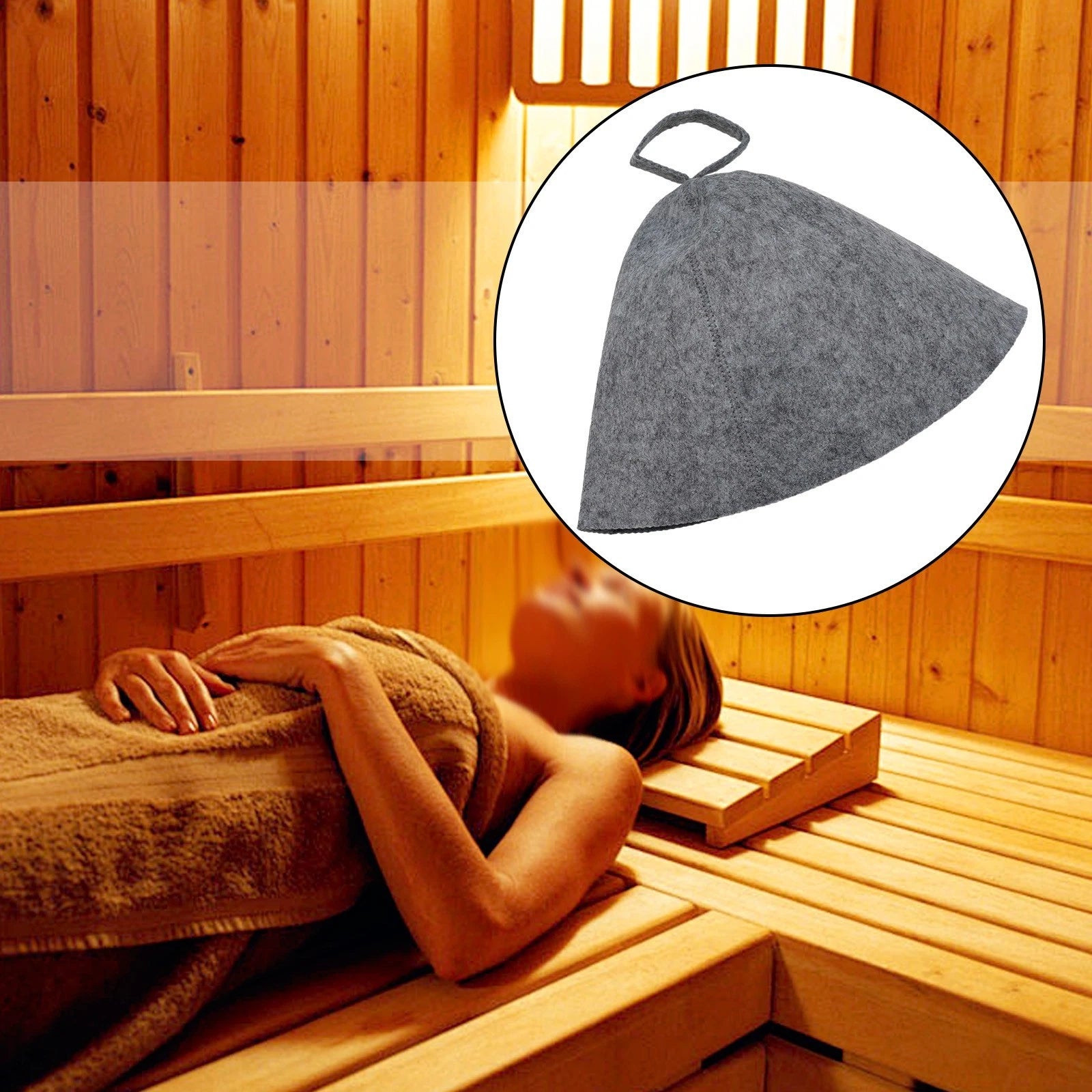 Felt Shower Cap for Sauna Use - Anti Heat Protection Hat