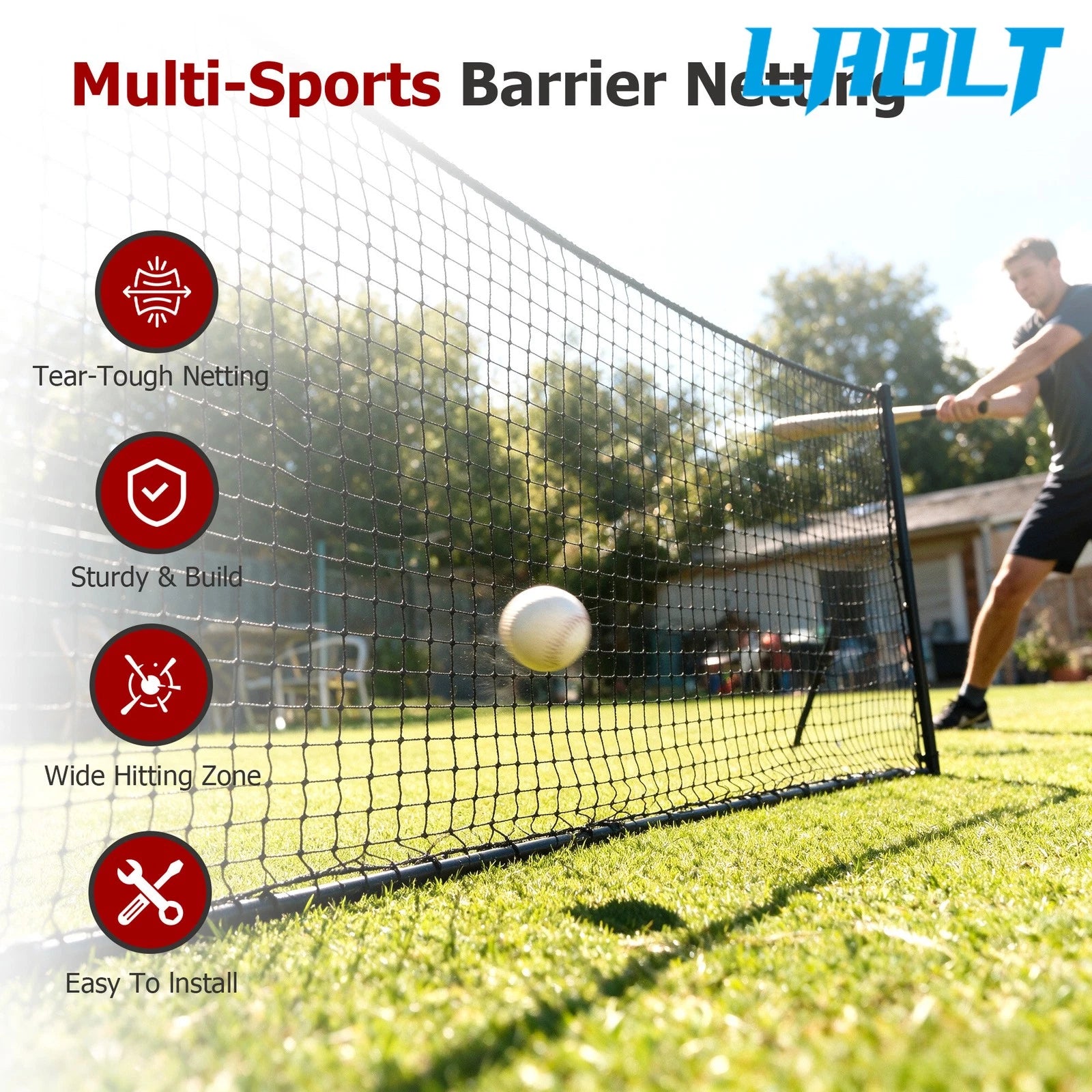 Heavy Duty Barrier Twisted Knotted PE Net for Baseball Softball