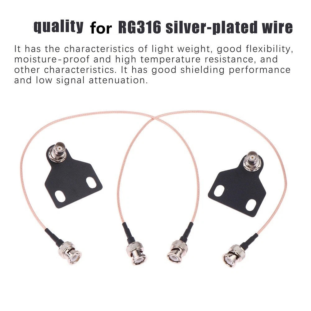 2X Shielded Antenna Extension Interface for BNC Wireless Mic Receiver