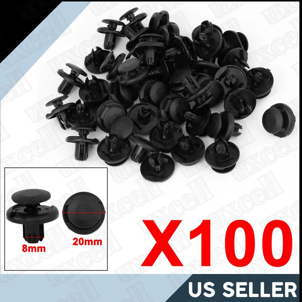 100 Pcs Nylon Rivet Fastener Clips for Honda (8mm)