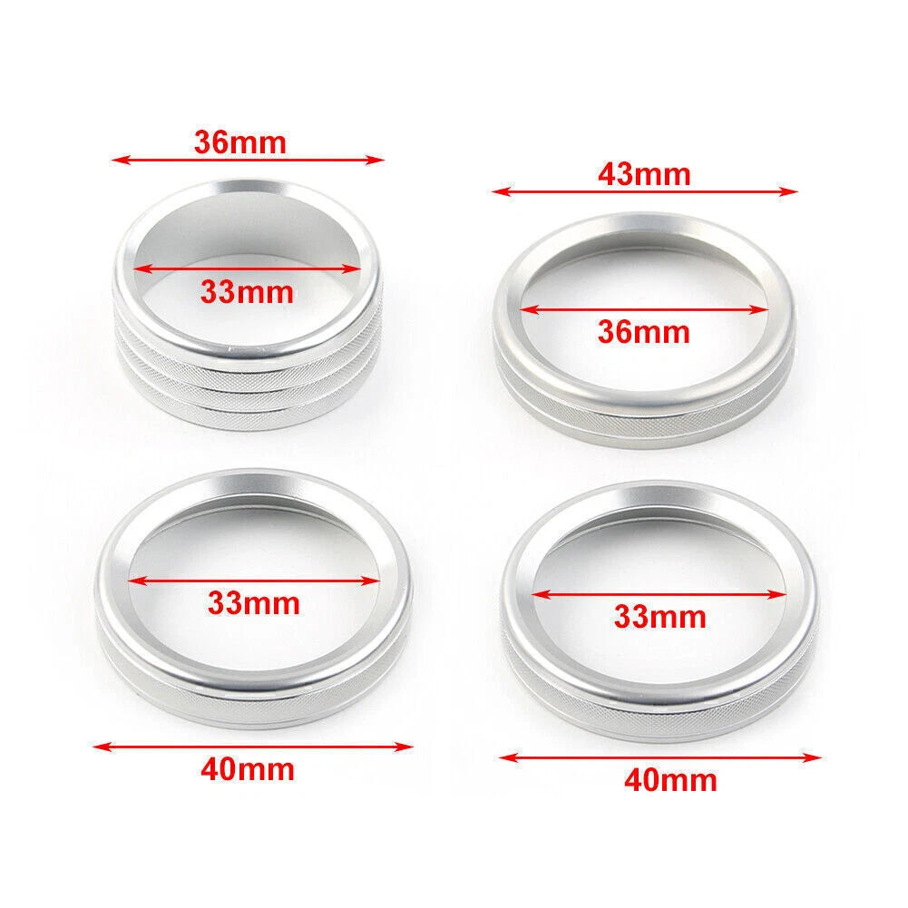 Air Conditioner Switch Knob Trim Cover for Jeep Wrangler (2007–2018) Silver
